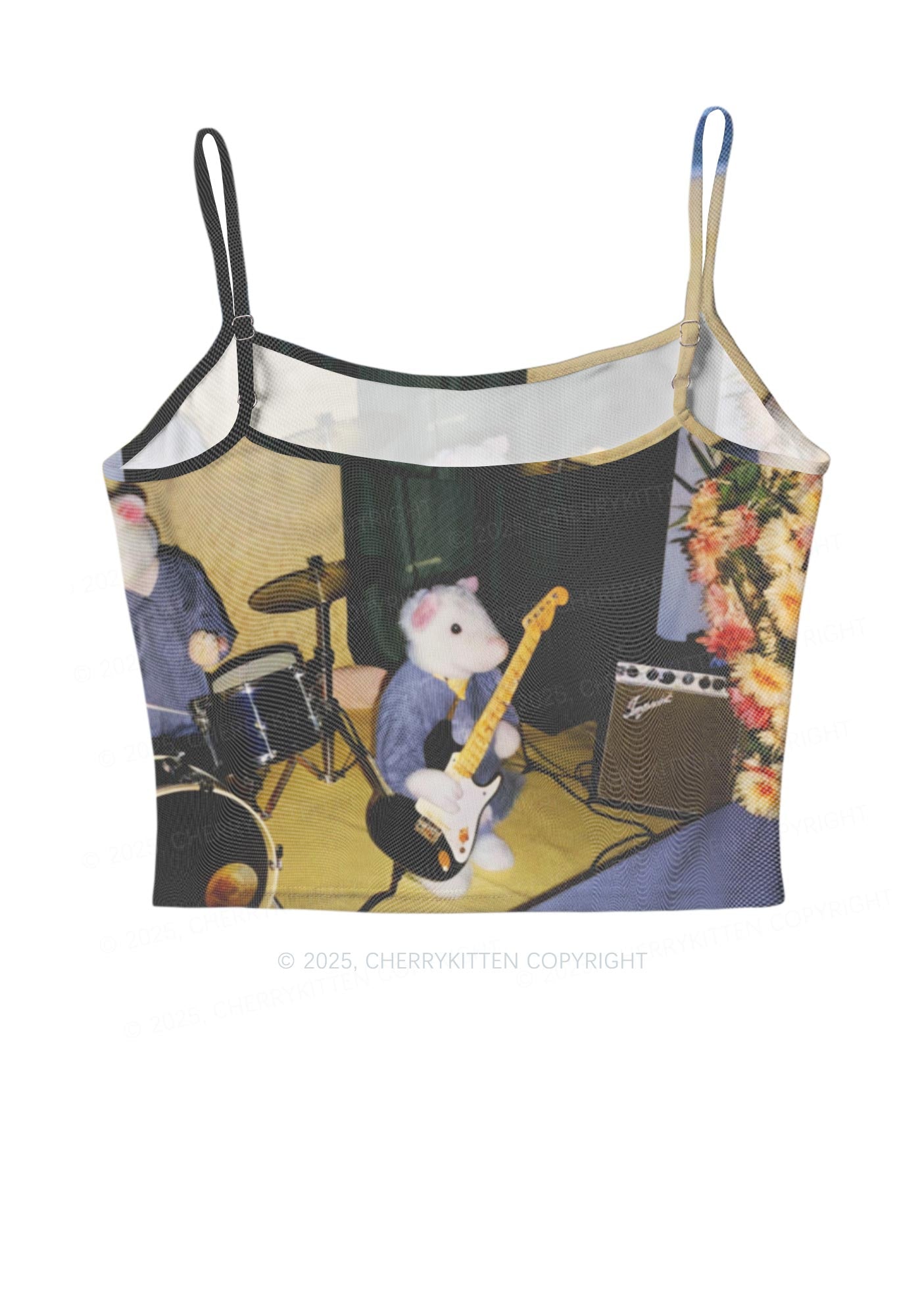 Hamster Rock Band Y2K Mesh Cami Tank Cherrykitten