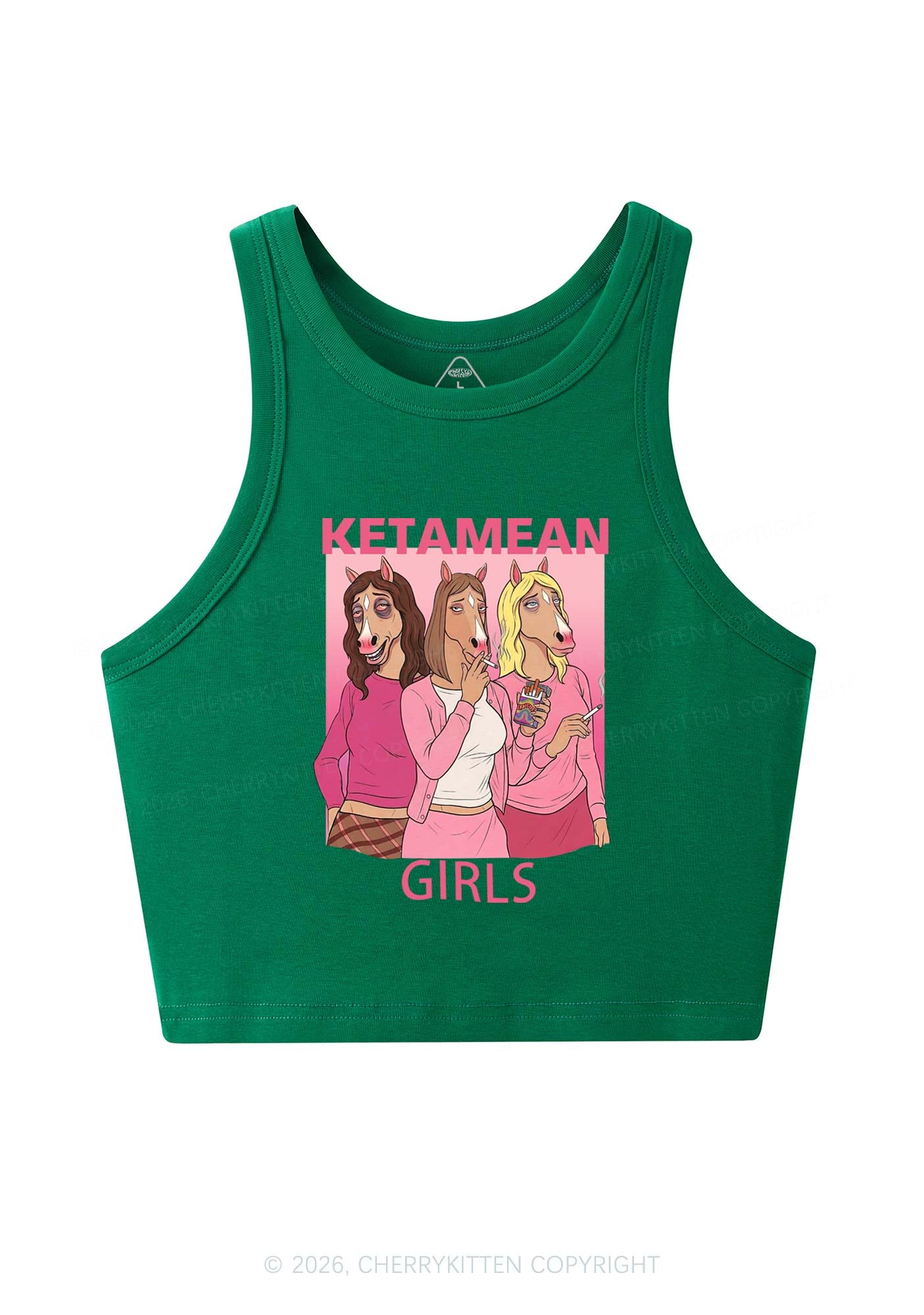 K Horse Girls Y2K Crop Tank Top Cherrykitten