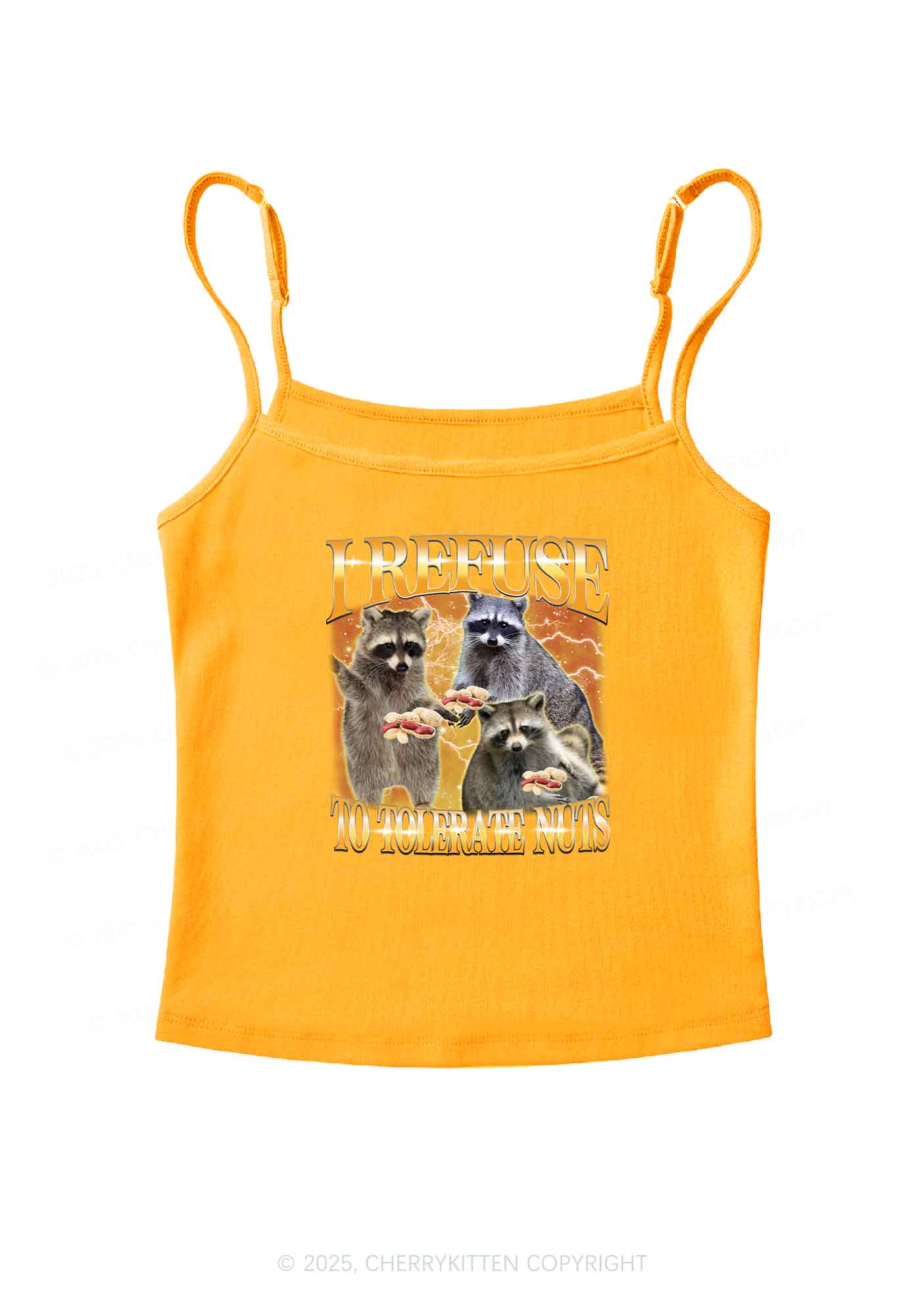 Retro Raccoon Nuts Y2K Spaghetti Strap Cami Cherrykitten