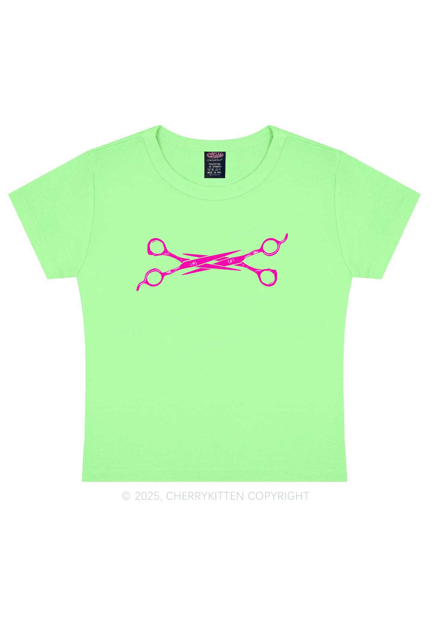 Pink Scissor Y2K Baby Tee Cherrykitten