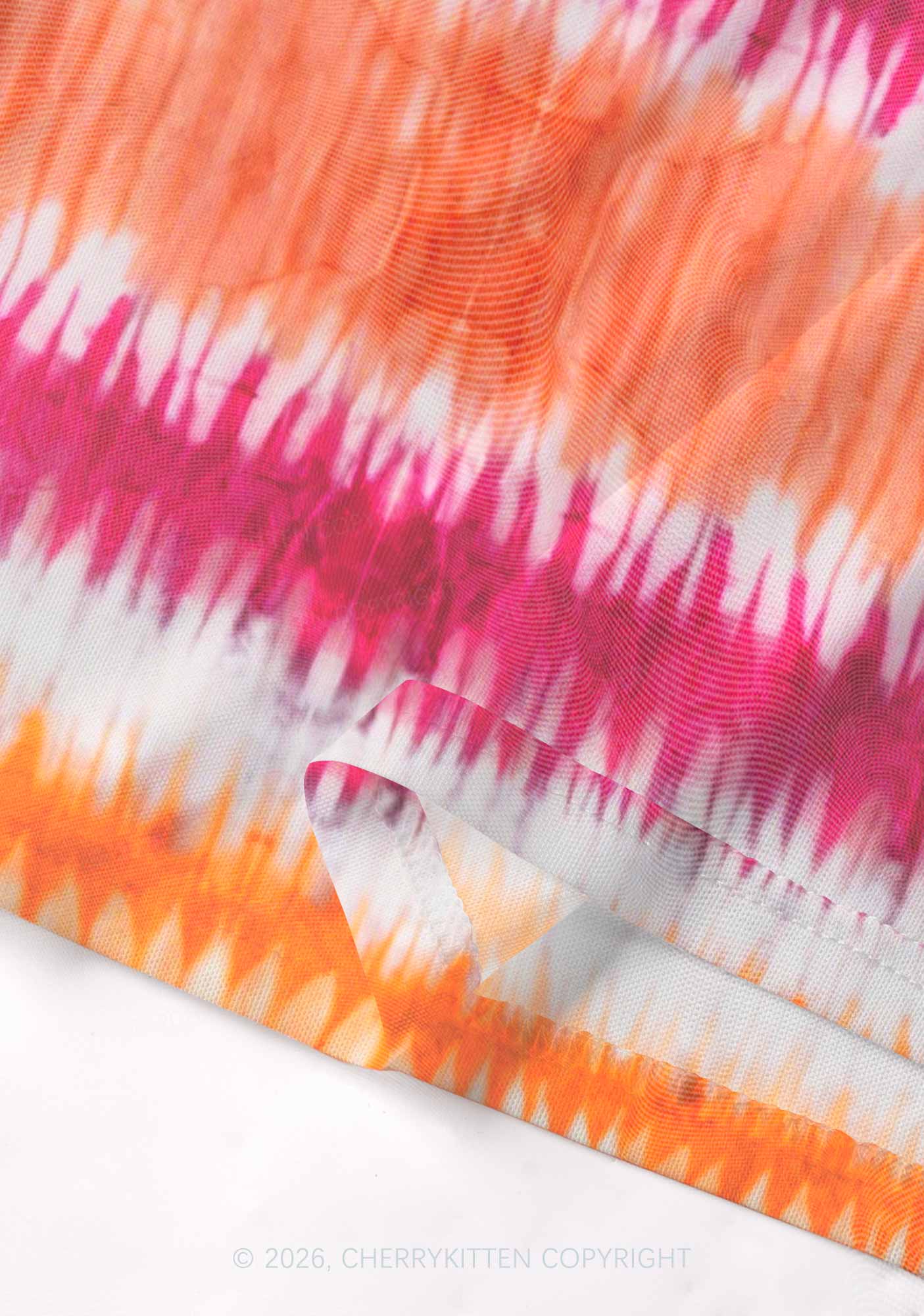 Lesbian Tie Dye Pride Y2K Mesh Crop Top Cherrykitten