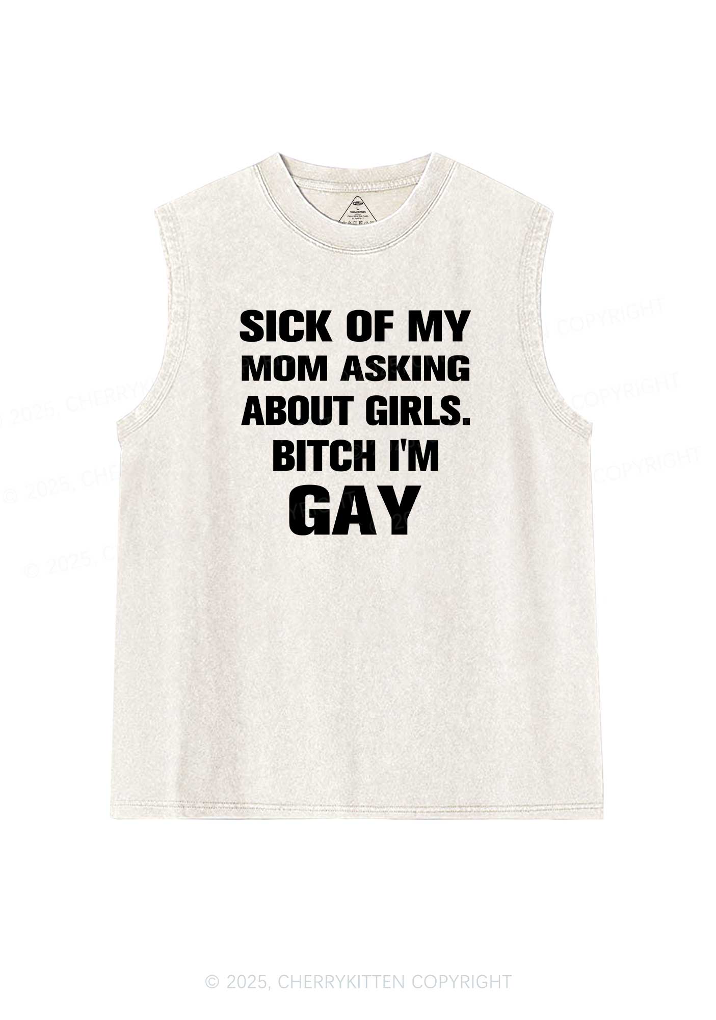 Bxxch Im Gay Pride Y2K Washed Muscle Tank Cherrykitten