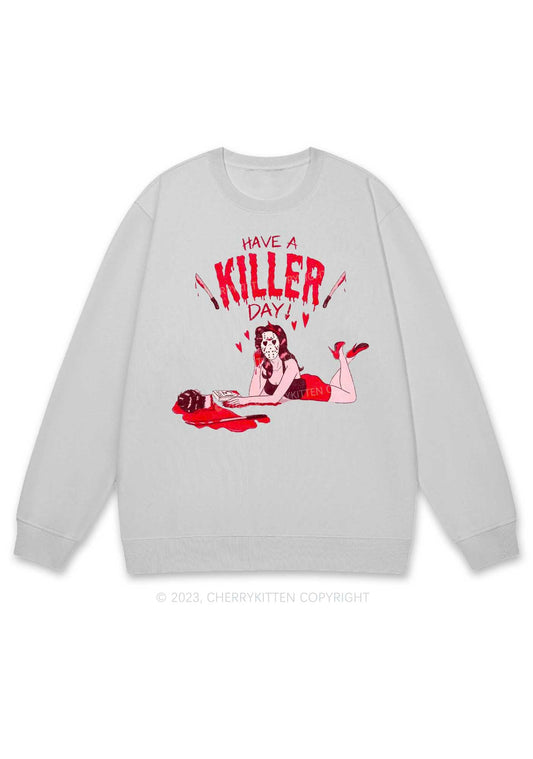 Have A Killer Day Halloween Y2K Sweatshirt Cherrykitten