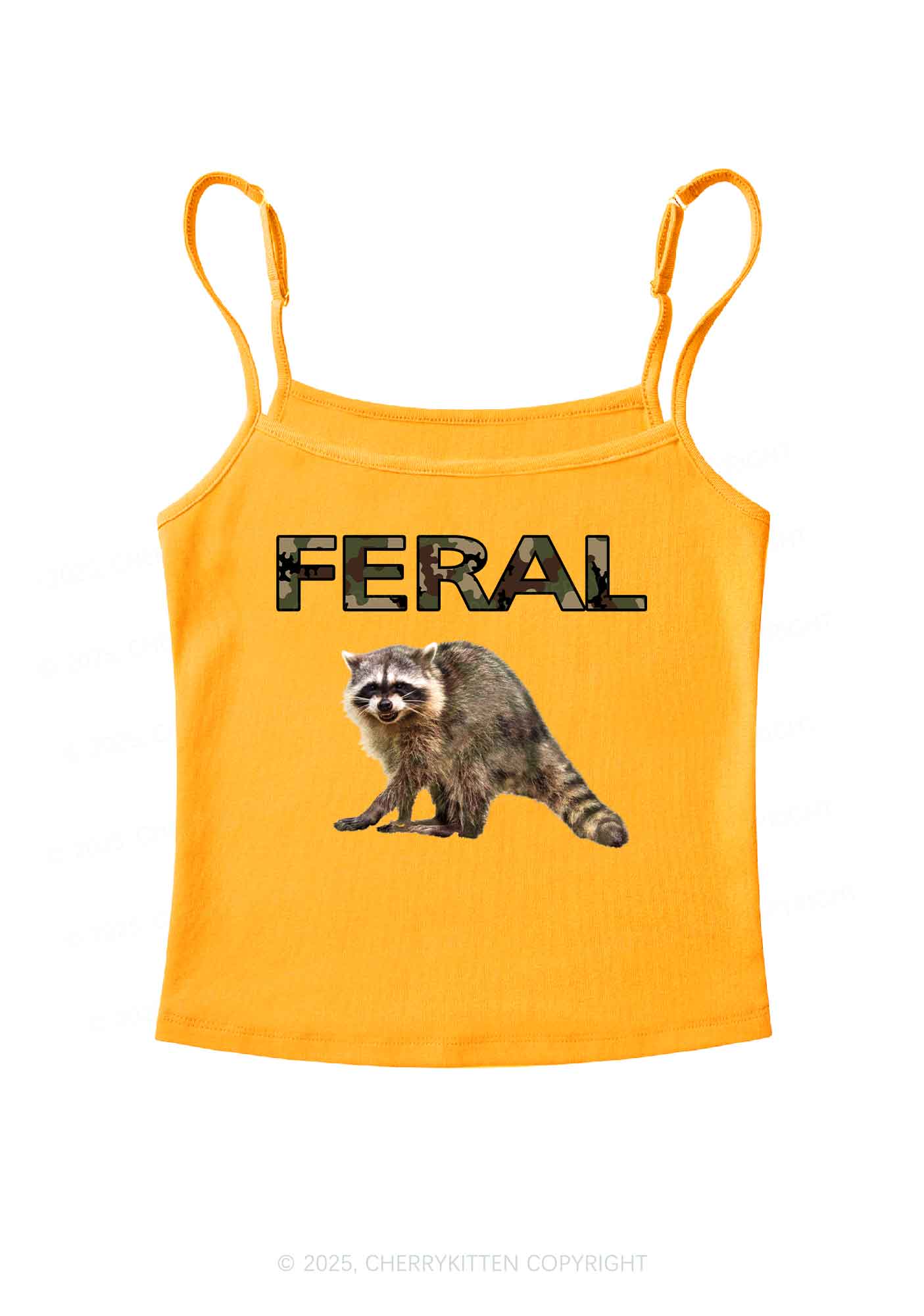Feral Raccoon Y2K Spaghetti Strap Cami Cherrykitten