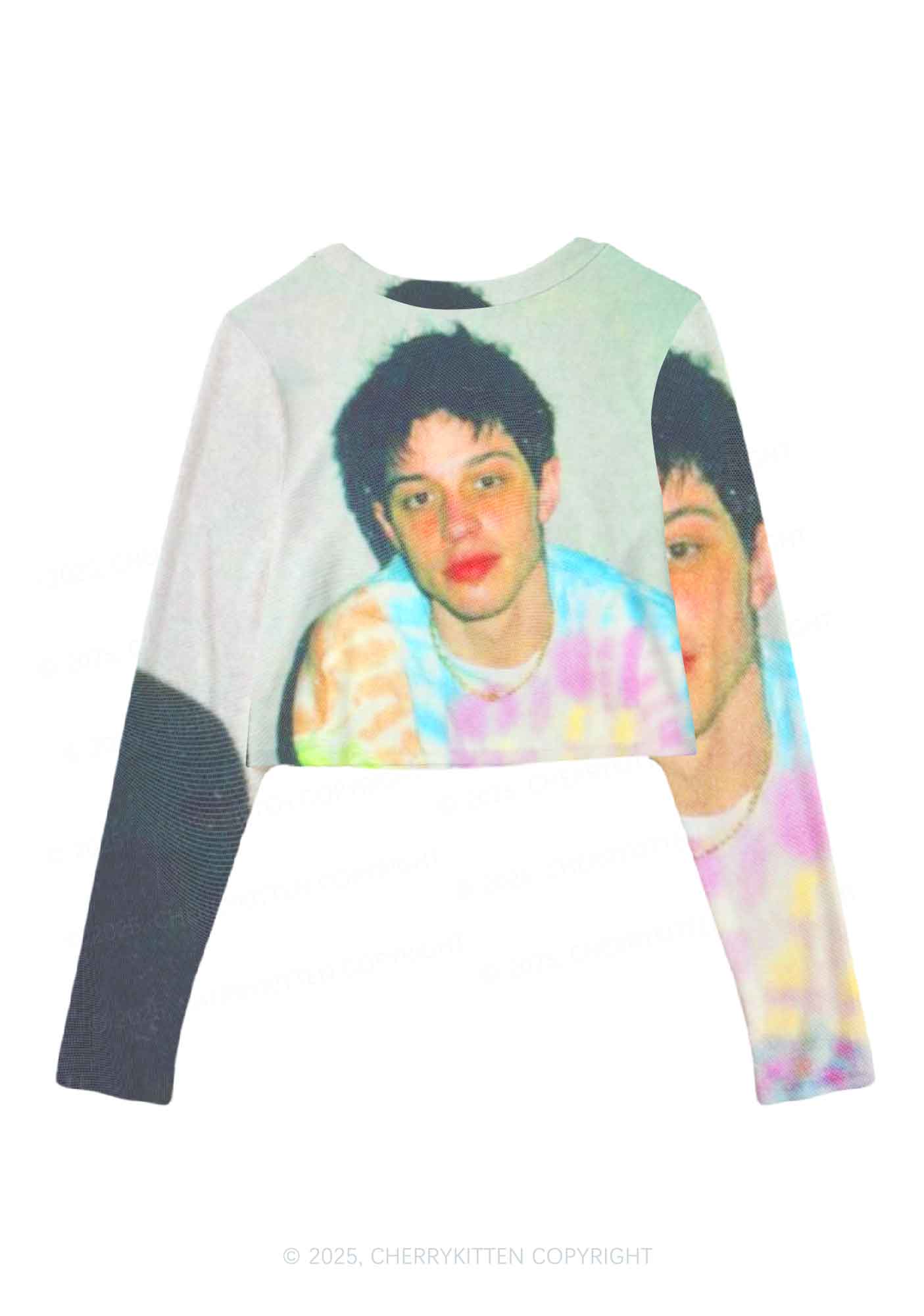 PD Y2K Mesh Long Sleeve Crop Top Cherrykitten