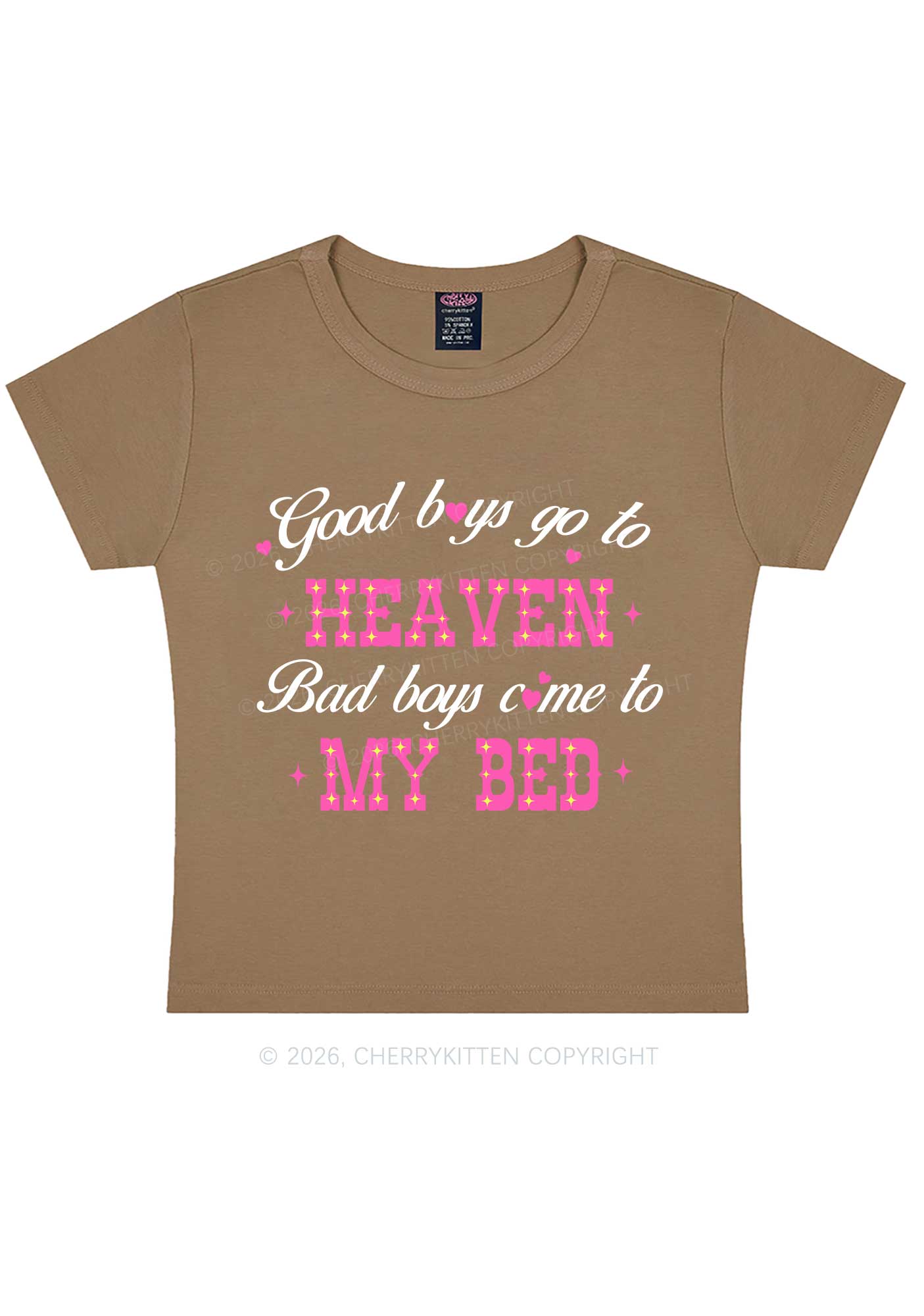 Bad Boys Come To My Bed Y2K Baby Tee Cherrykitten