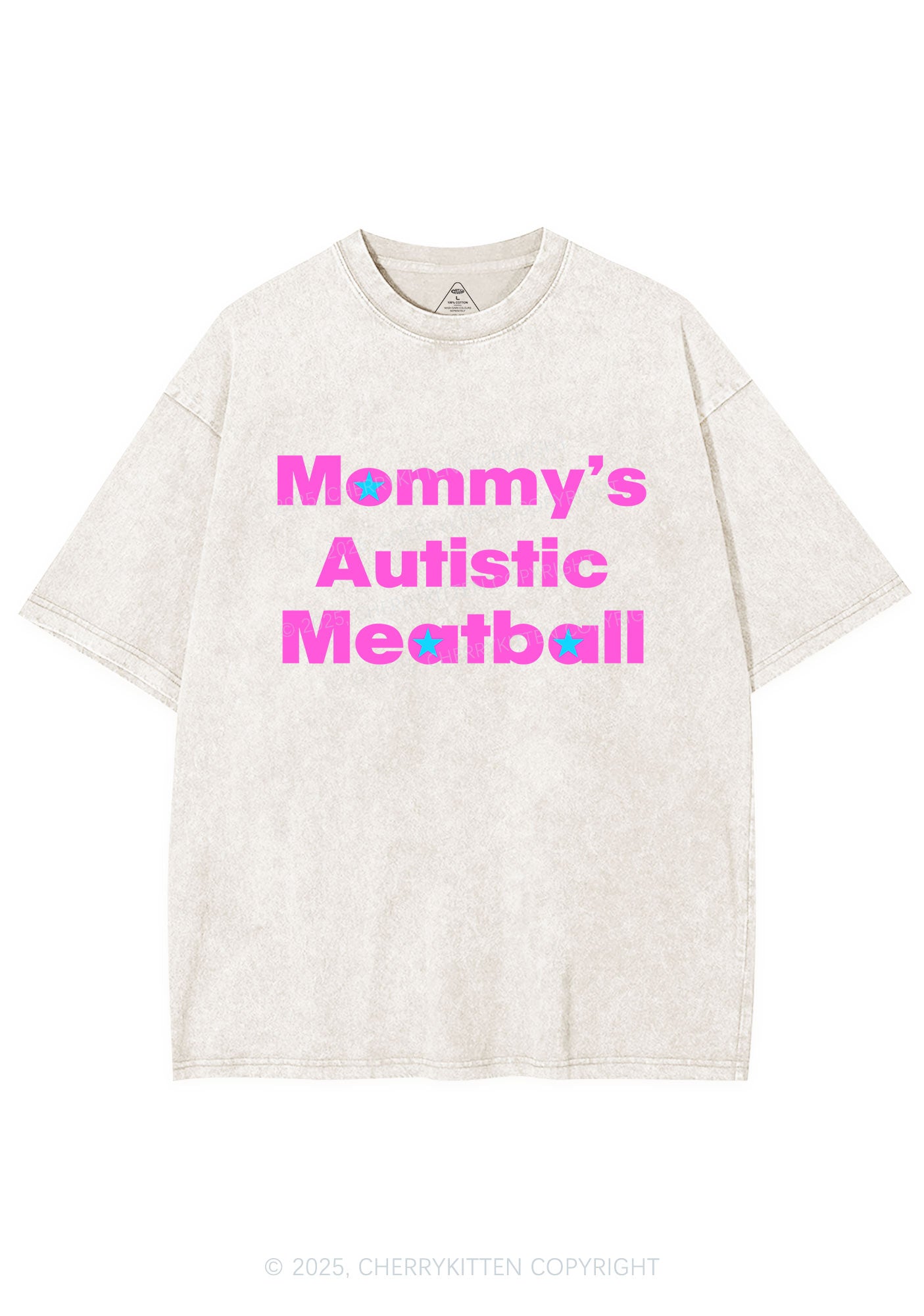 Mommys Autistic Meatball Y2K Shirts Washed Tee Cherrykitten