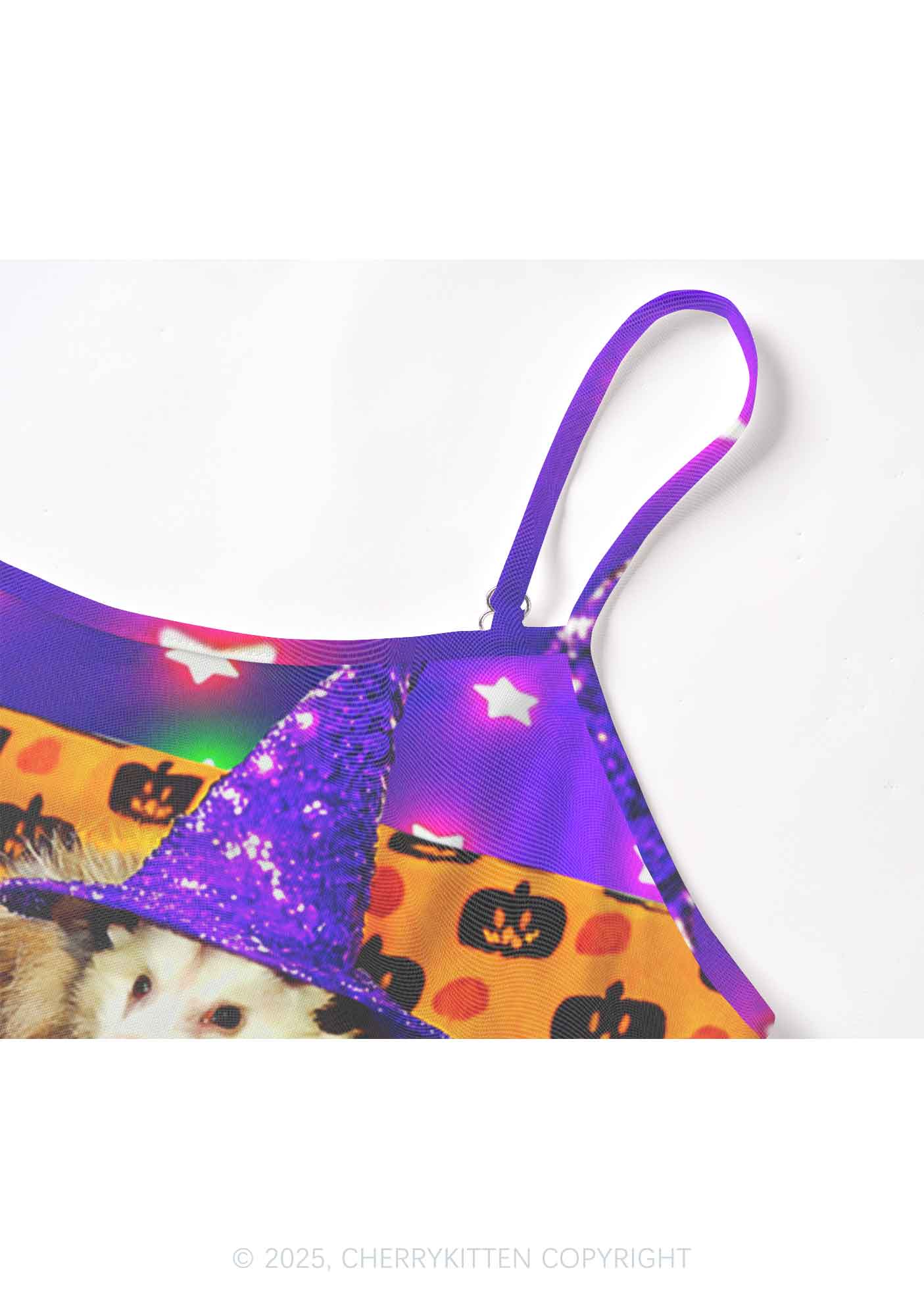 Halloween Sparkle Witch Ratz Y2K Mesh Cami Tank Cherrykitten