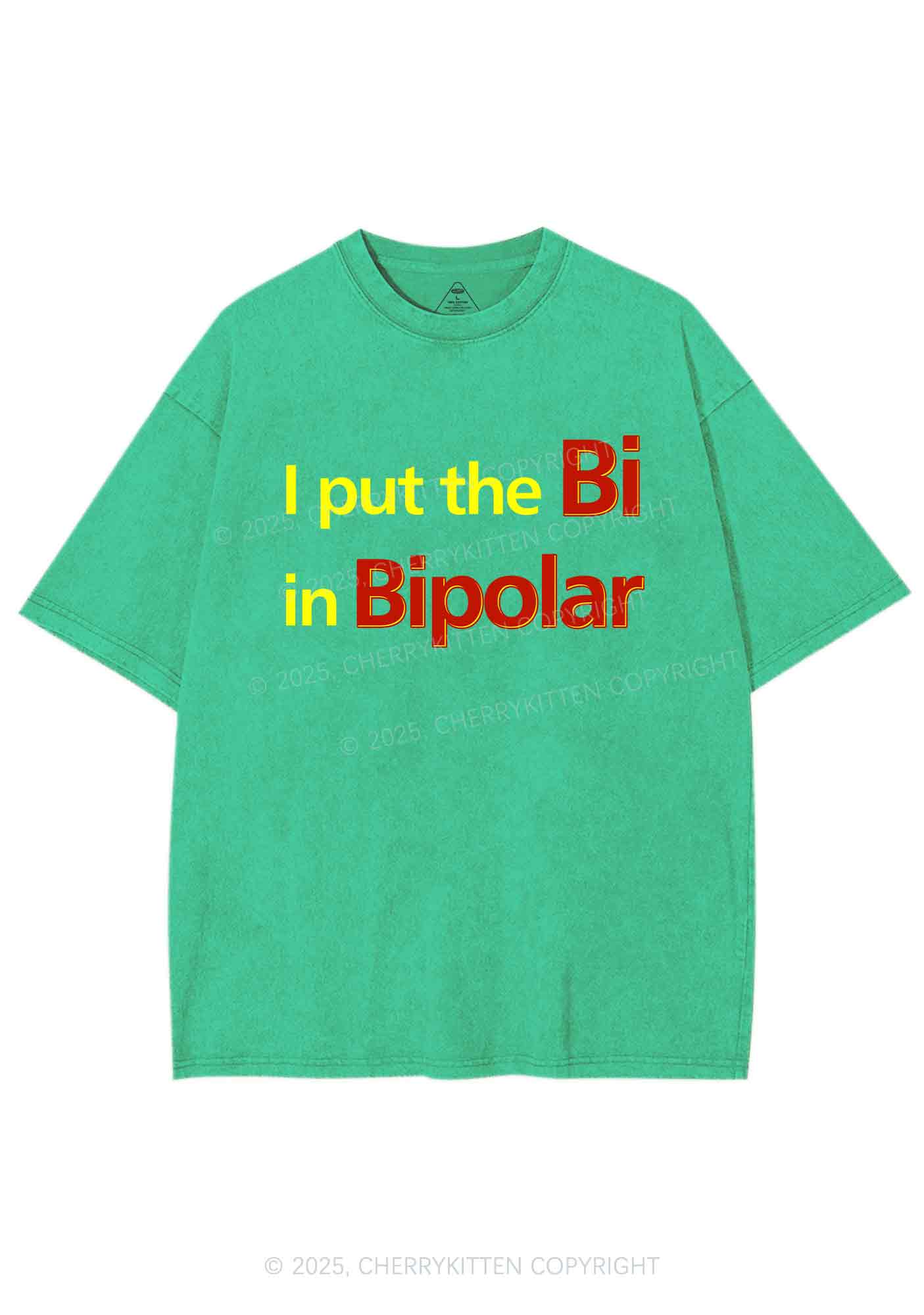 Bi In Bipolar Y2K Shirts Washed Tee Cherrykitten