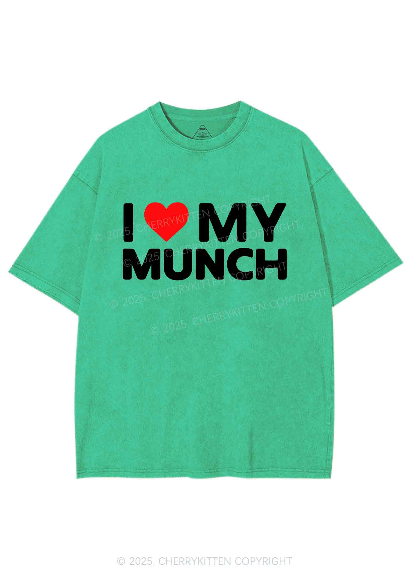 I Love My Munch Y2K Shirts Washed Tee Cherrykitten