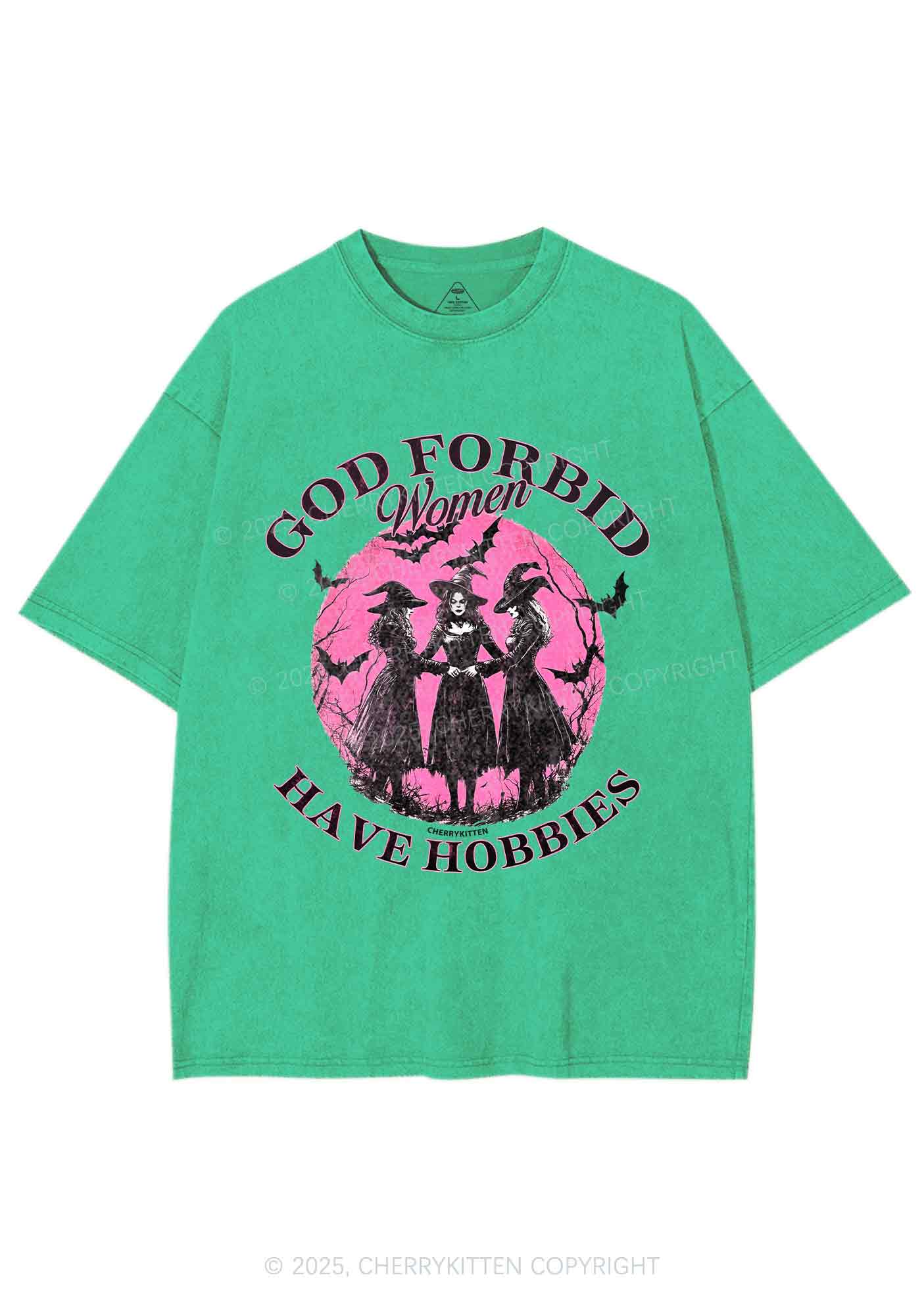 Halloween God Forbid Women Hobbies Y2K Shirts Washed Tee Cherrykitten