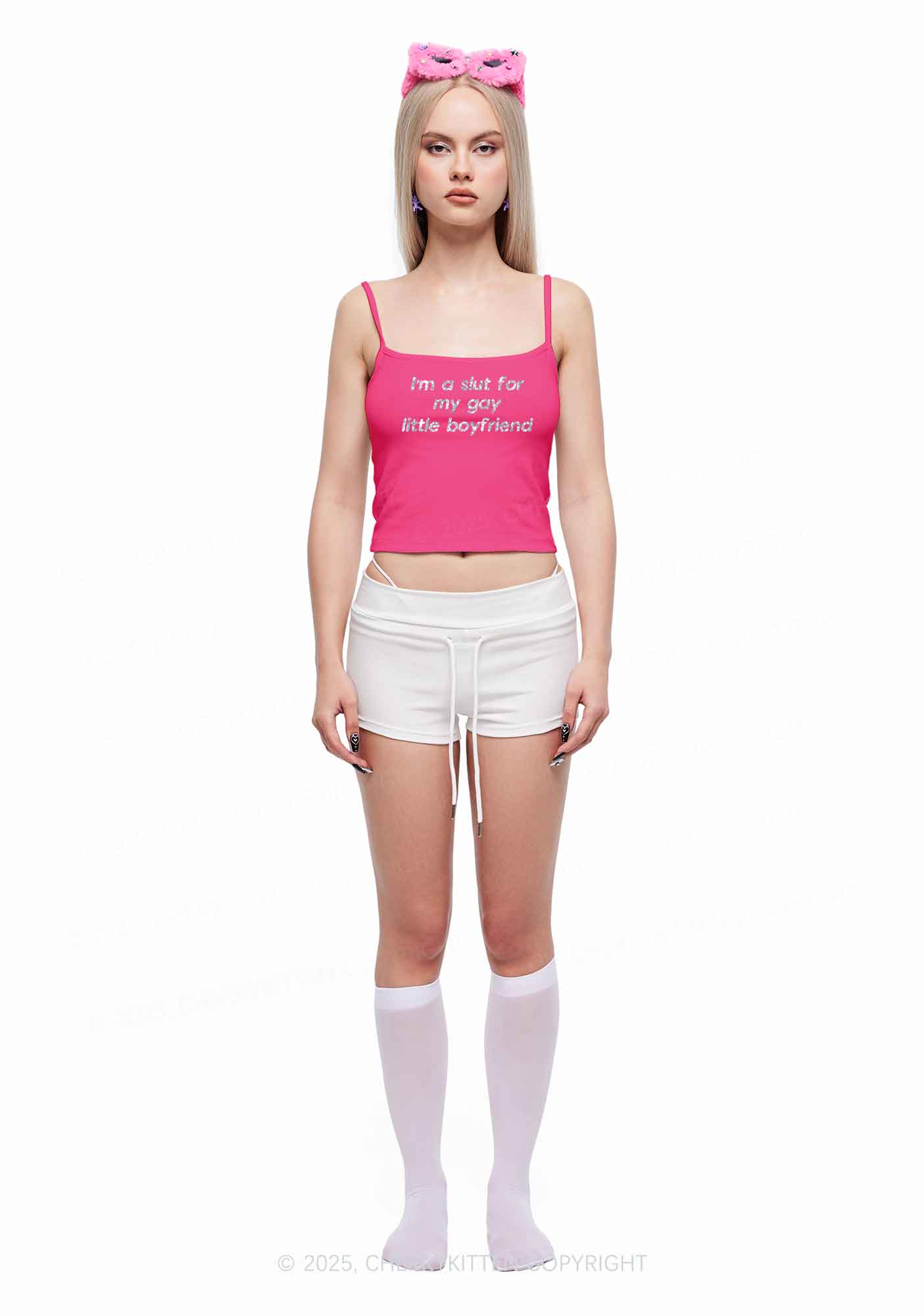 Glitter Slxt For My Gay BF Y2K Spaghetti Strap Cami Cherrykitten