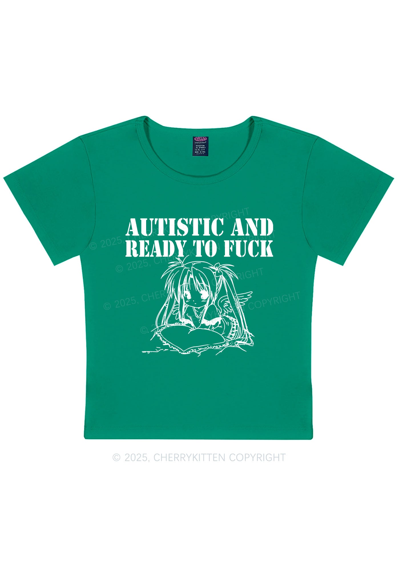 Autistic Ready To Fxxk Y2K Baby Tee Cherrykitten