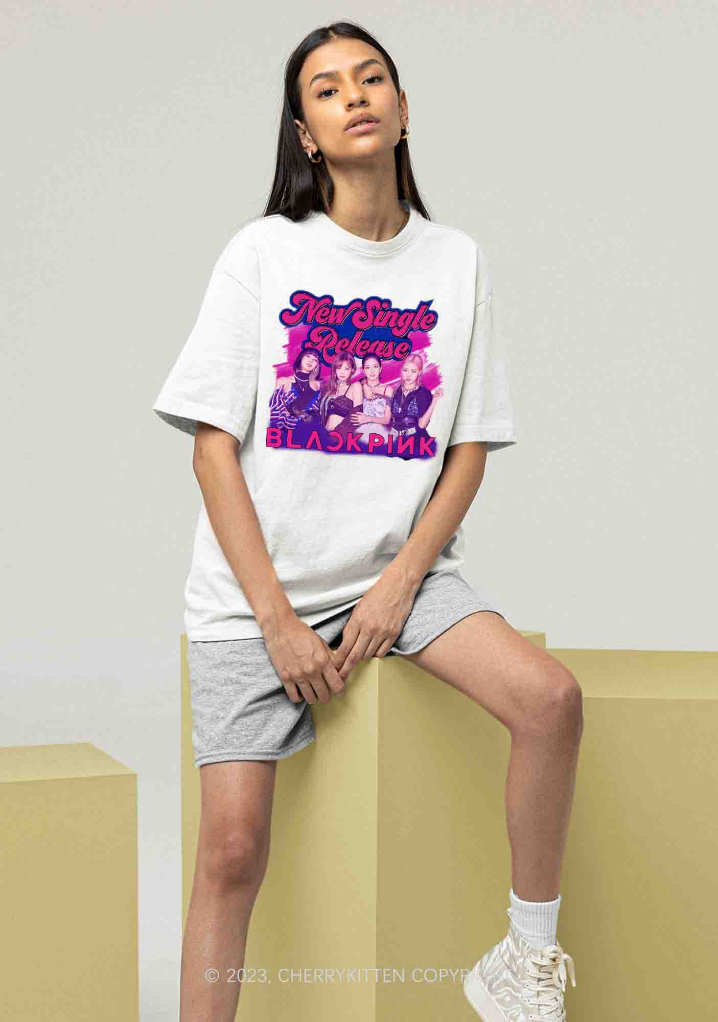 BP New Single Release Kpop Y2K Chunky Shirt Cherrykitten