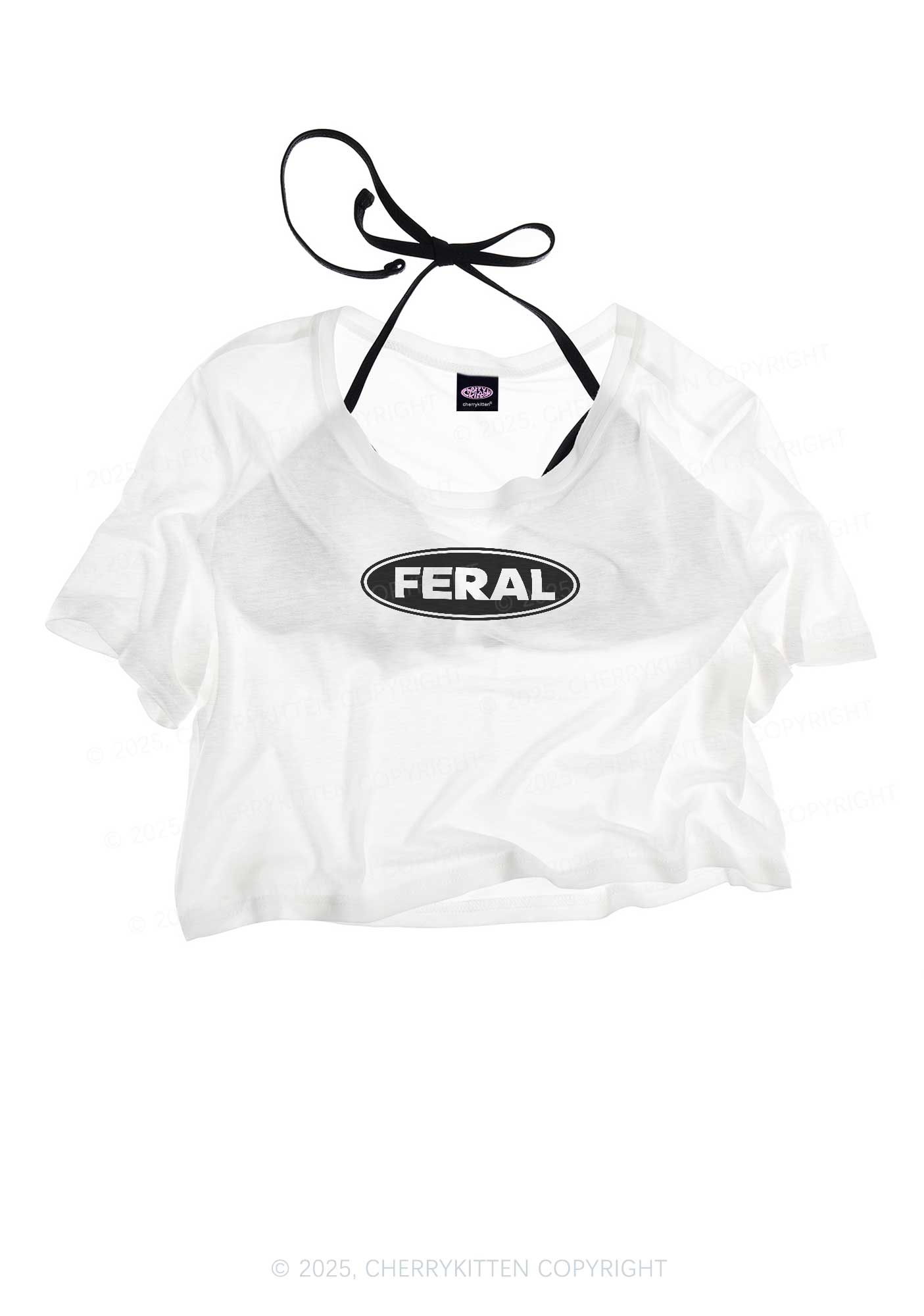 Feral Y2K Sheer Crop Tee Cherrykitten