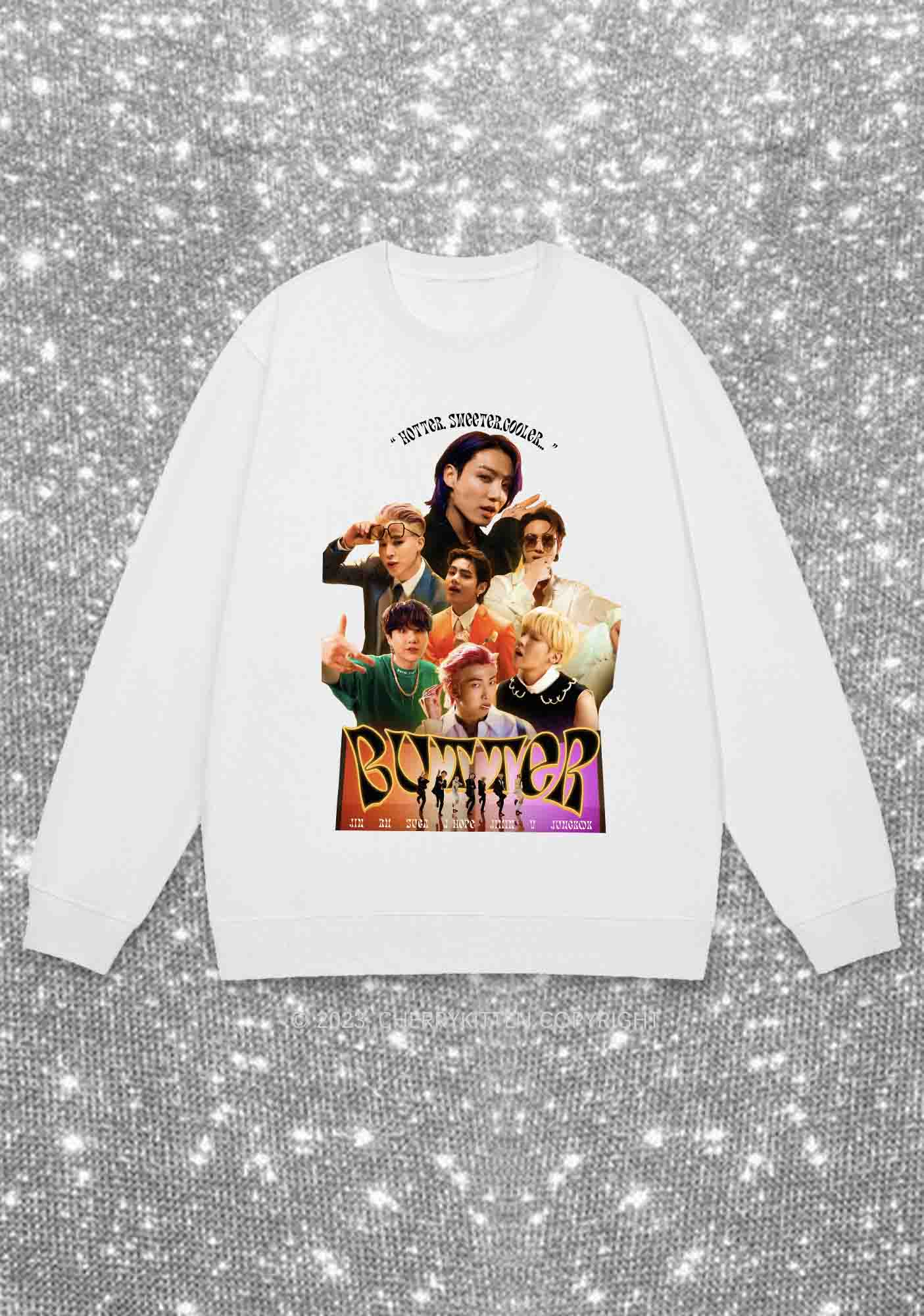 Hotter Bangtan Kpop Y2K Sweatshirt Cherrykitten