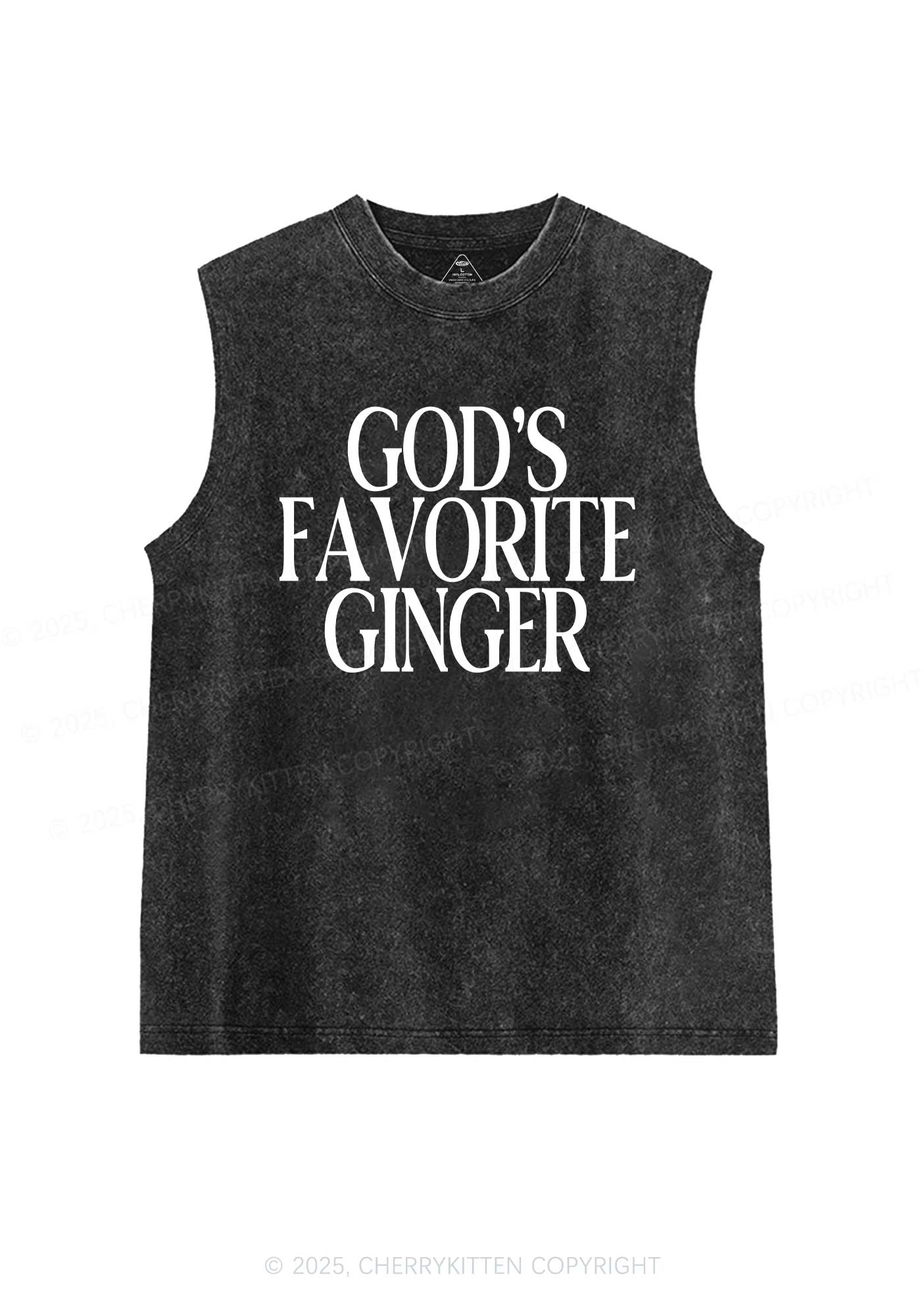 Gods Favorite Ginger Y2K Washed Muscle Tank Cherrykitten