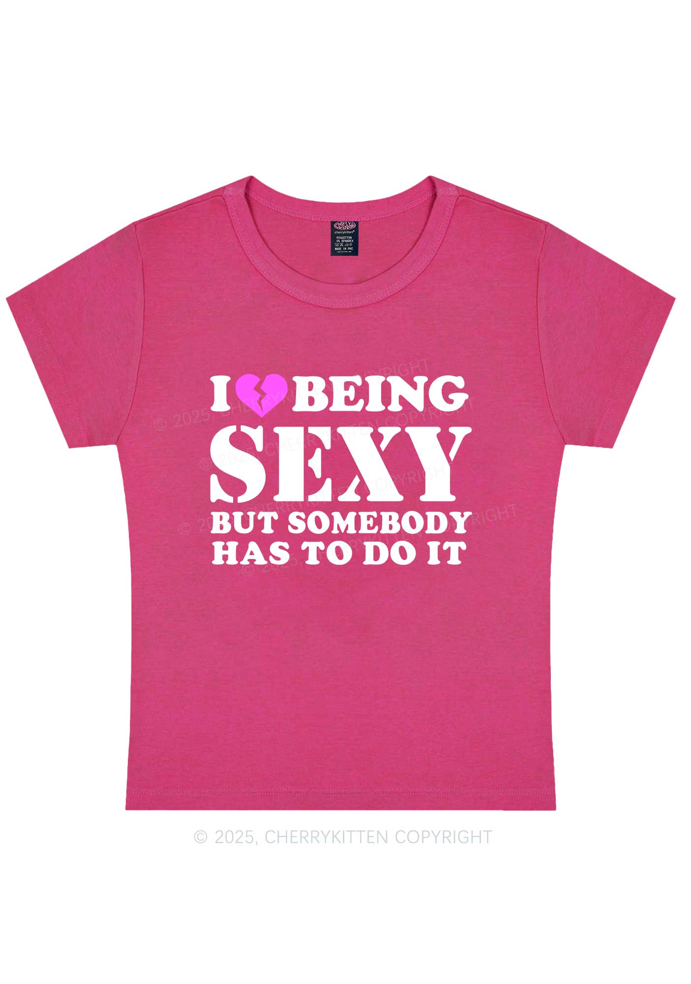 Being Sexy Tough Y2K Baby Tee Cherrykitten