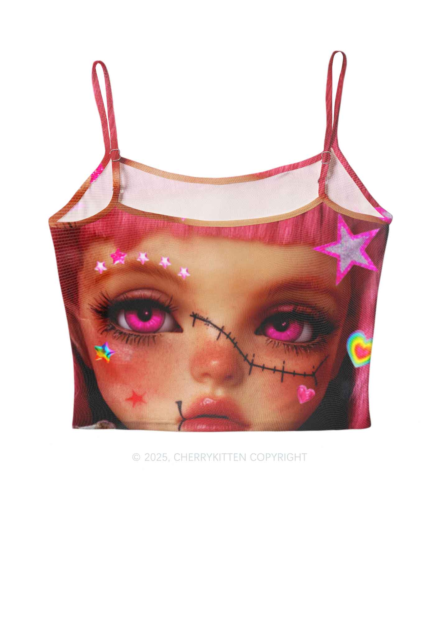 Pink Doll Y2K Mesh Cami Tank Cherrykitten