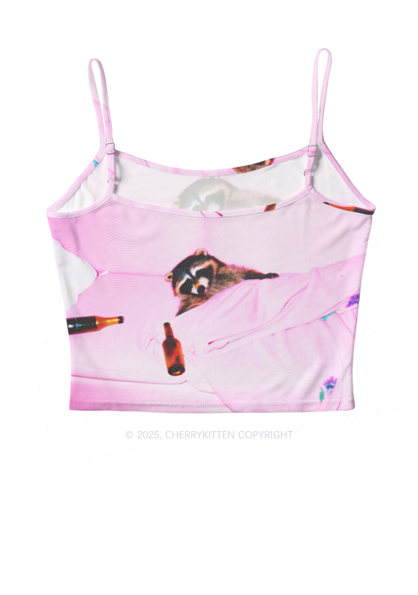 Pink Couch Raccoon Y2K Mesh Cami Tank Cherrykitten