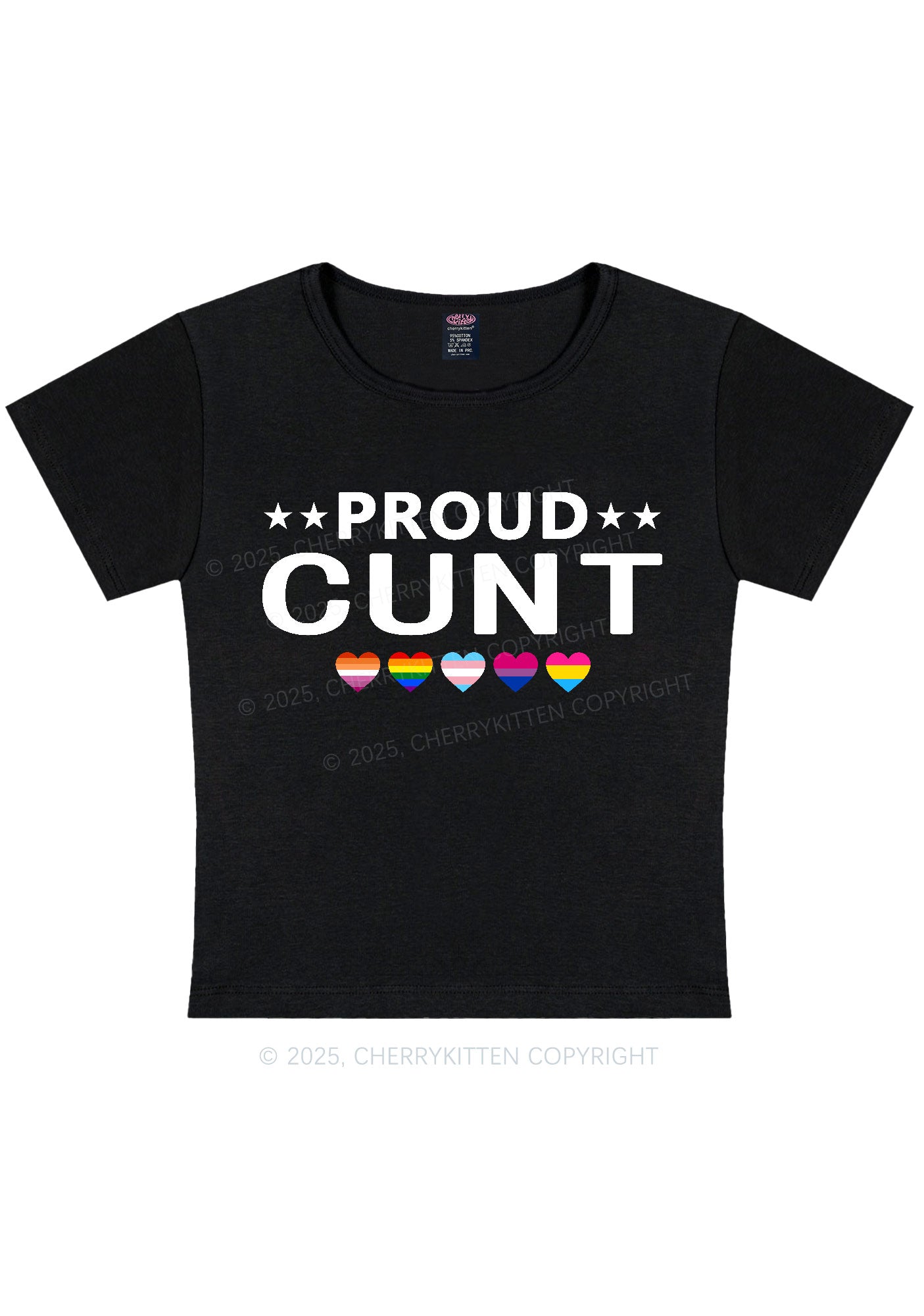 Proud Cxxt Pride Y2K Baby Tee Cherrykitten