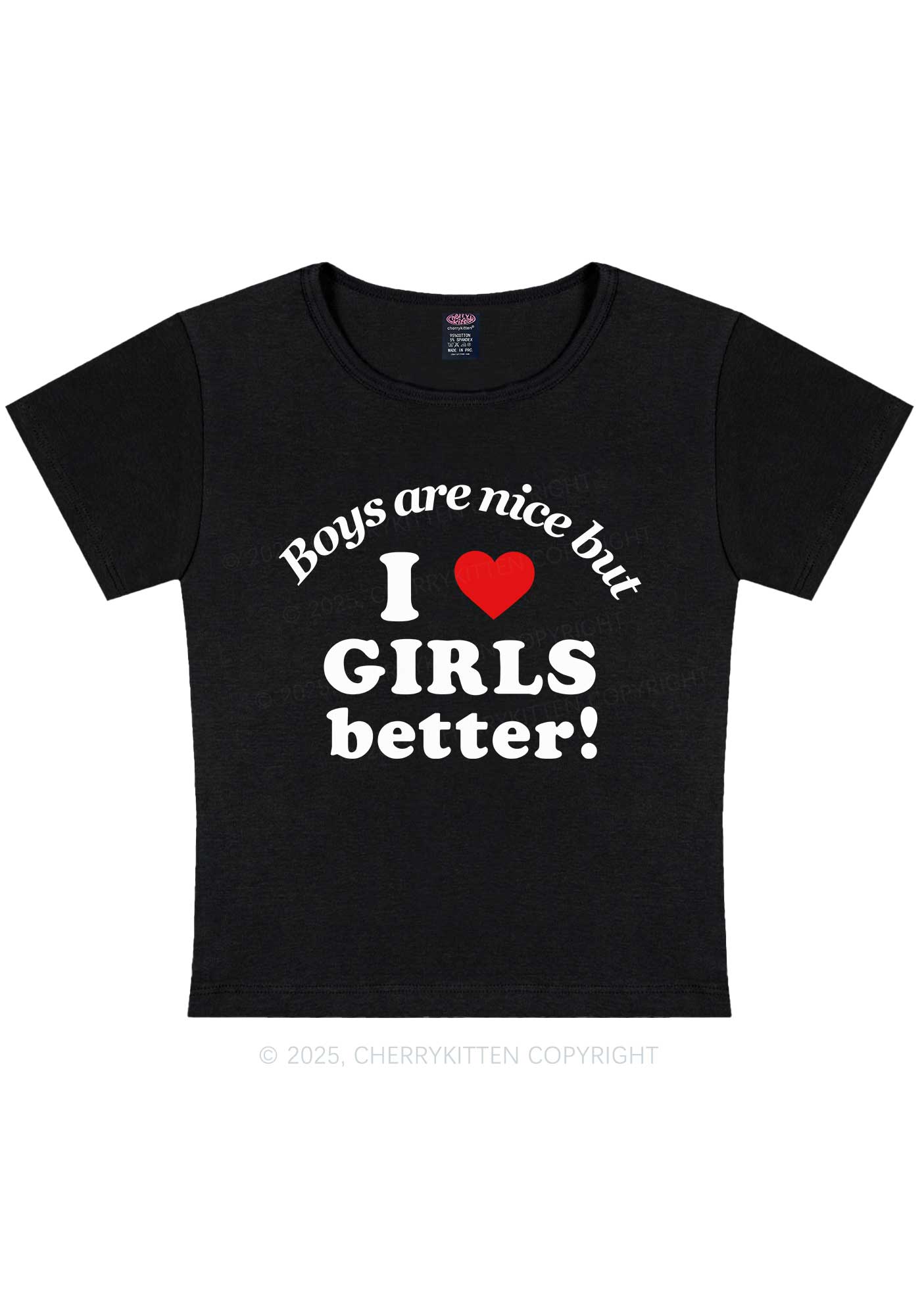 I Love Girls Better Pride Y2K Baby Tee Cherrykitten