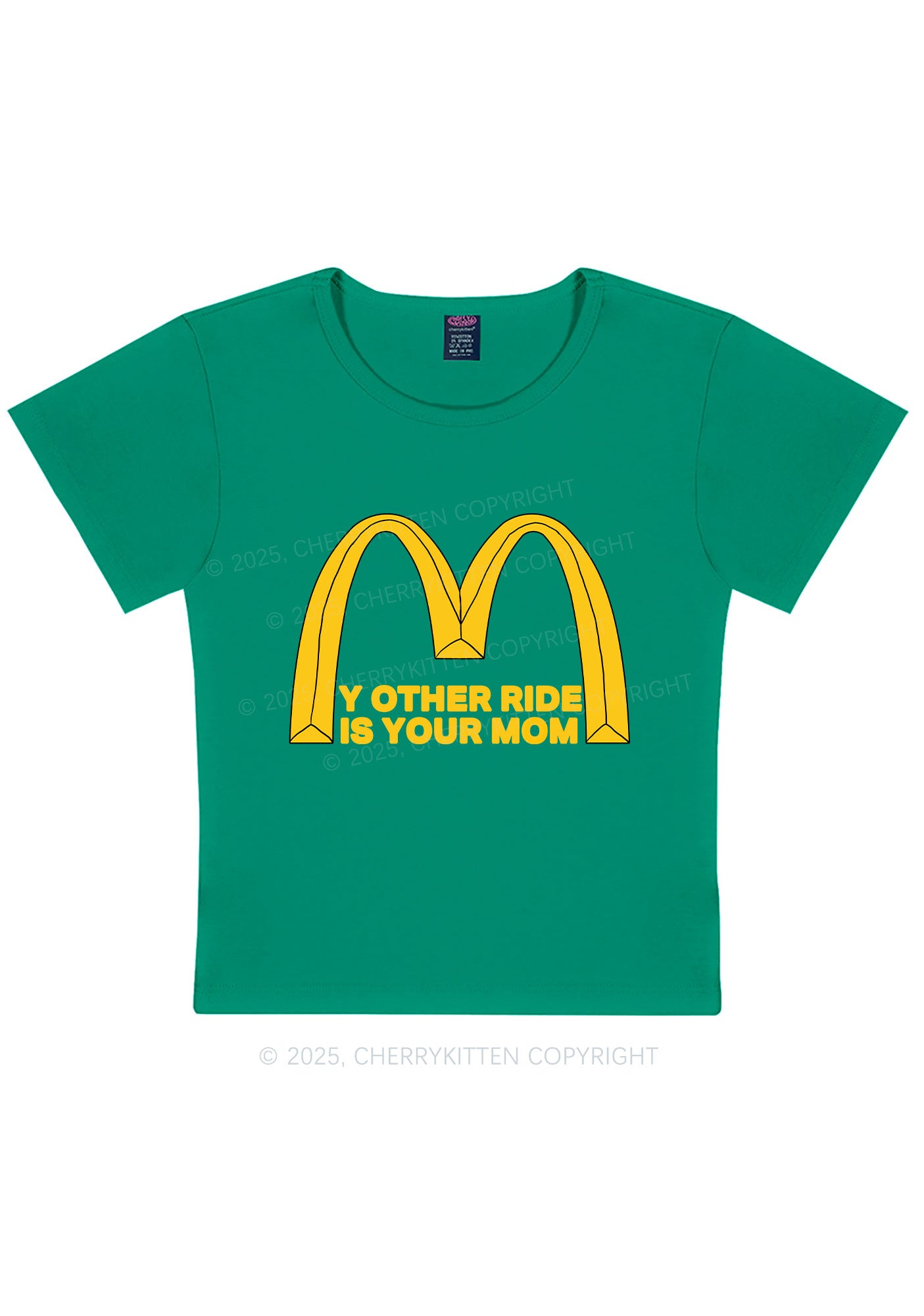 Ride Your Mom Y2K Baby Tee Cherrykitten