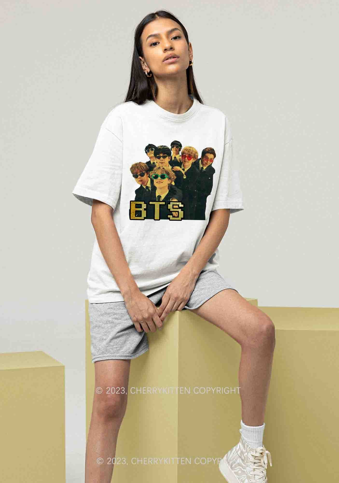 Vintage Bangtan Boys Kpop Y2K Chunky Shirt Cherrykitten