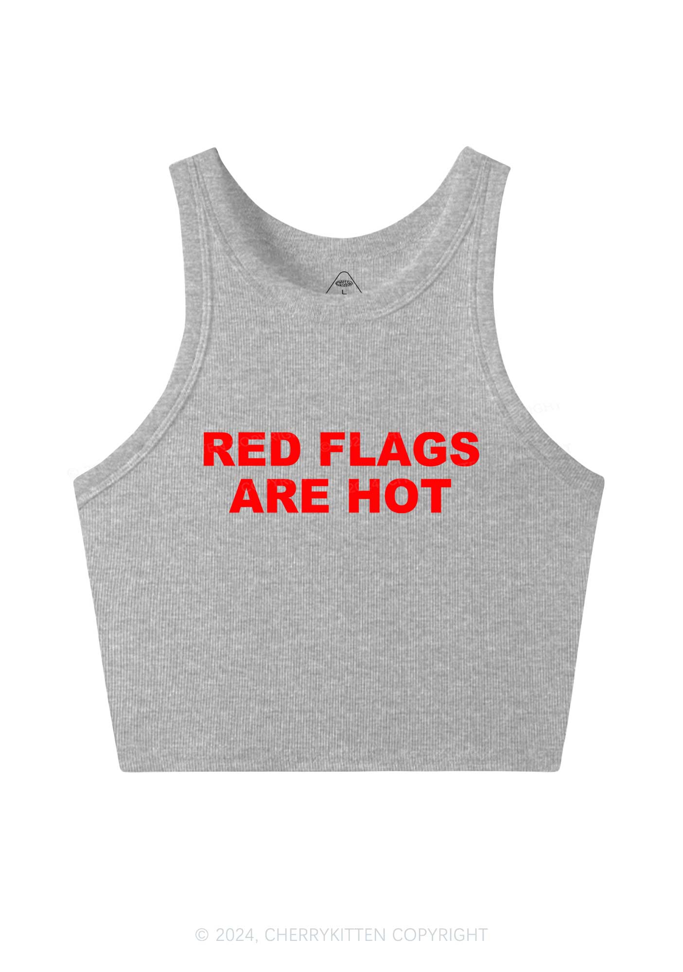 Red Flags Are Hot Y2K Crop Tank Top Cherrykitten