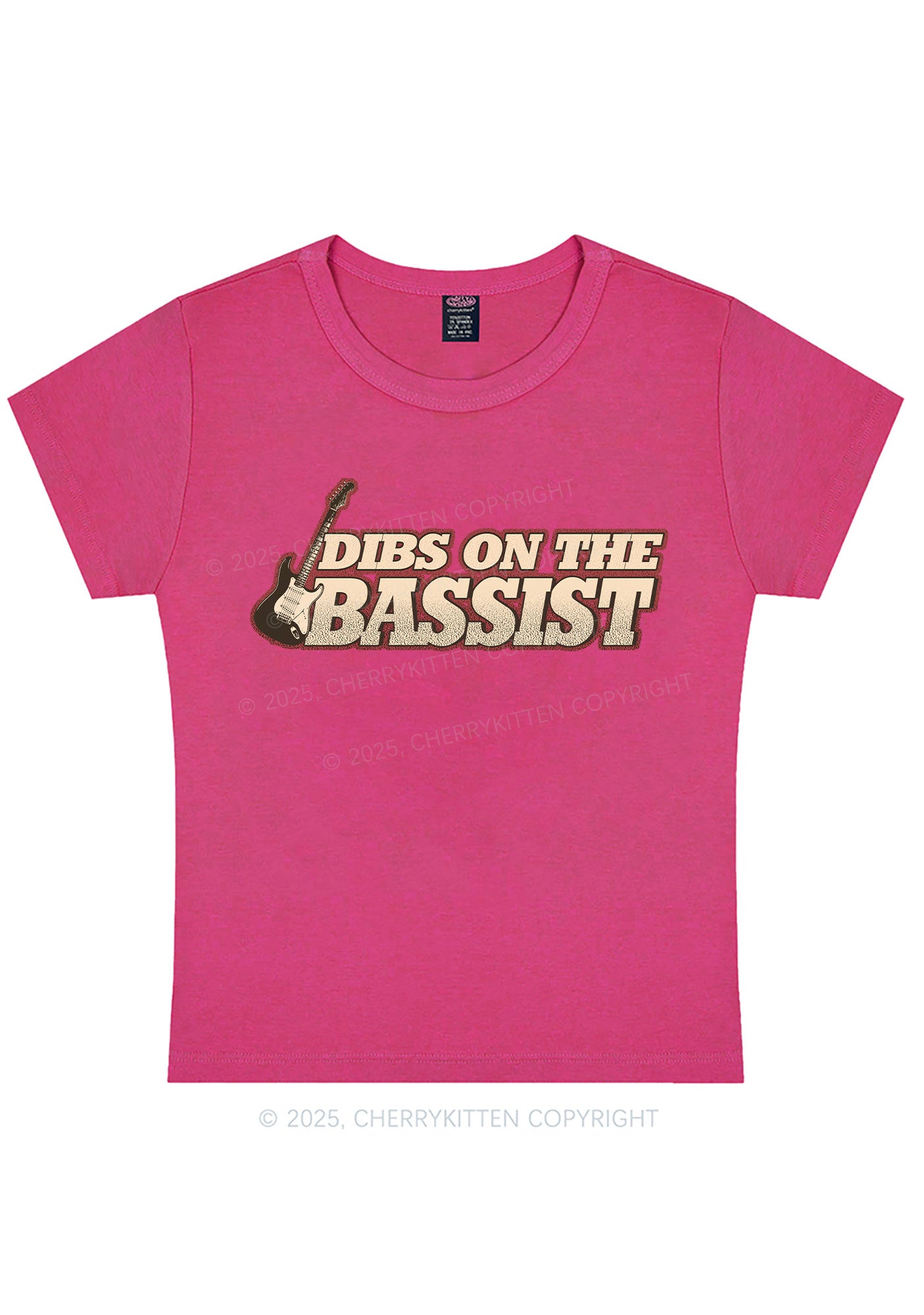 Dibs On The Bassist Y2K Baby Tee Cherrykitten