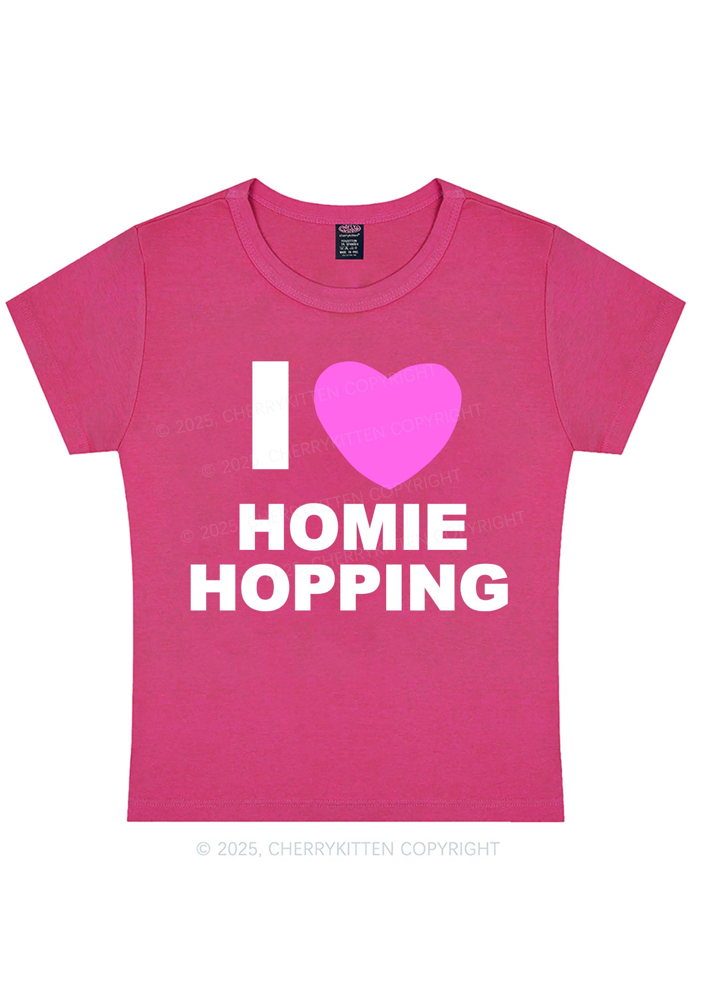 I Love Homie Hopping Y2K Baby Tee Cherrykitten