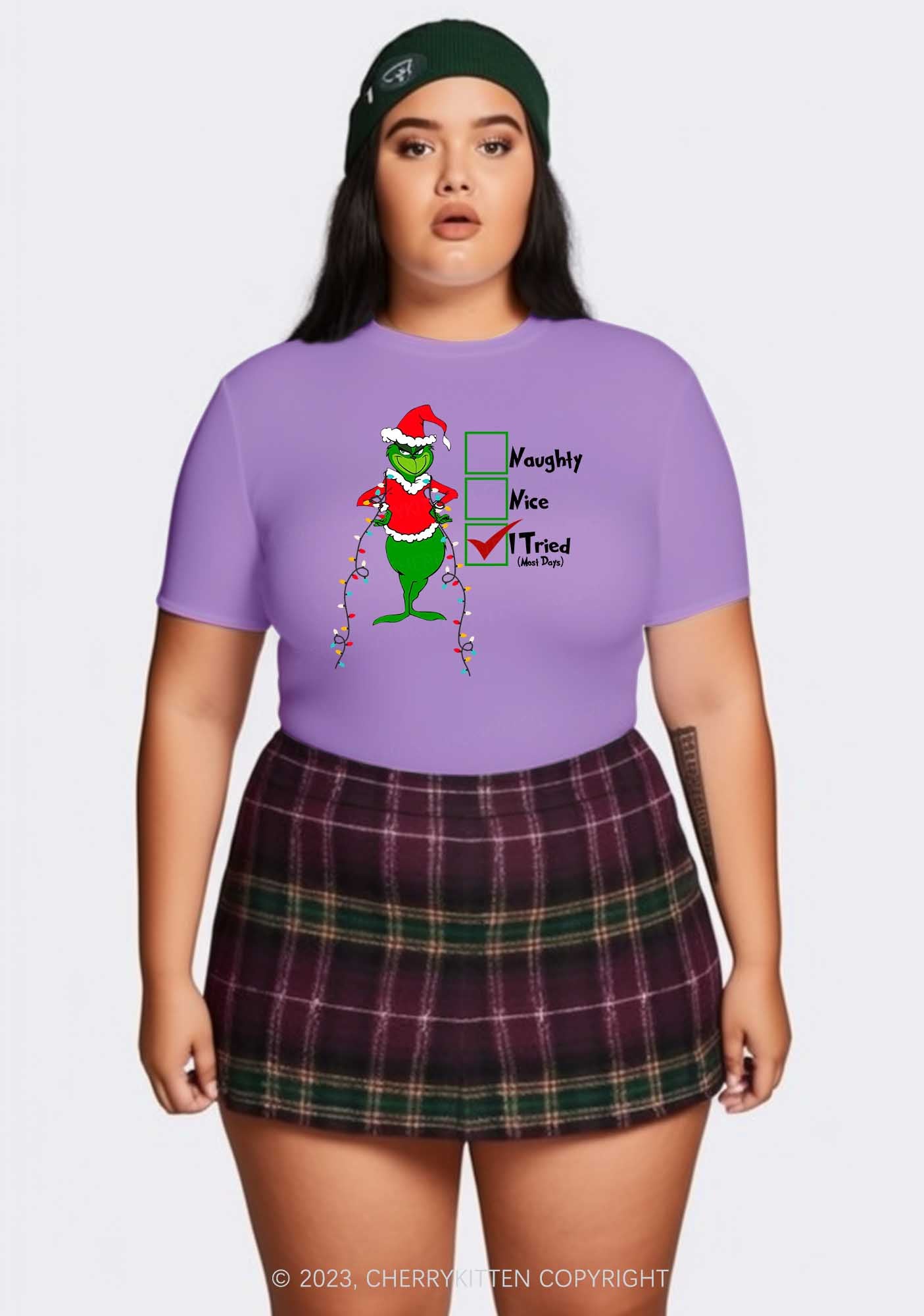 I Tried Most Days Christmas Baby Tee Cherrykitten