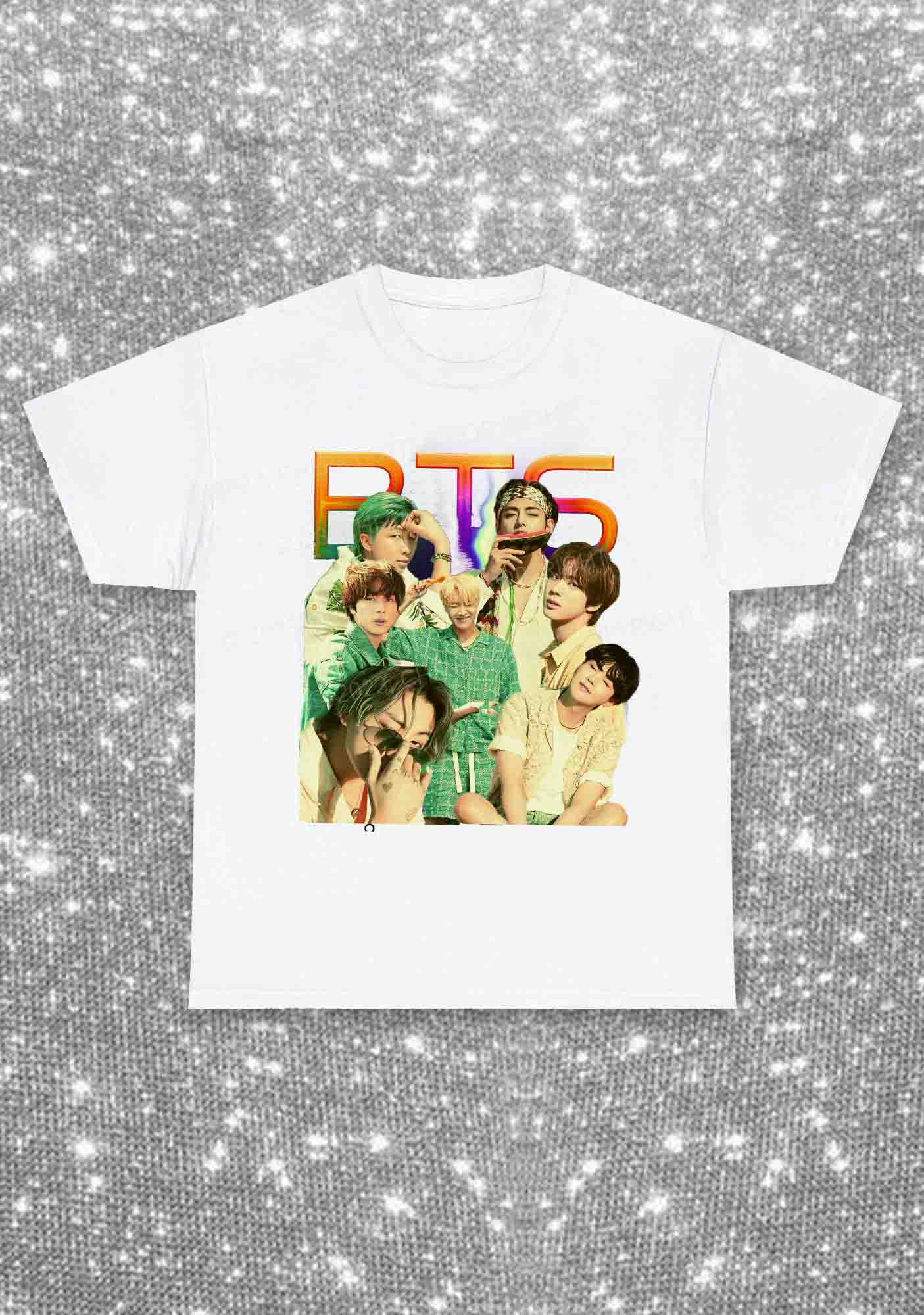 Rainbow Bangtan Kpop Y2K Chunky Shirt Cherrykitten
