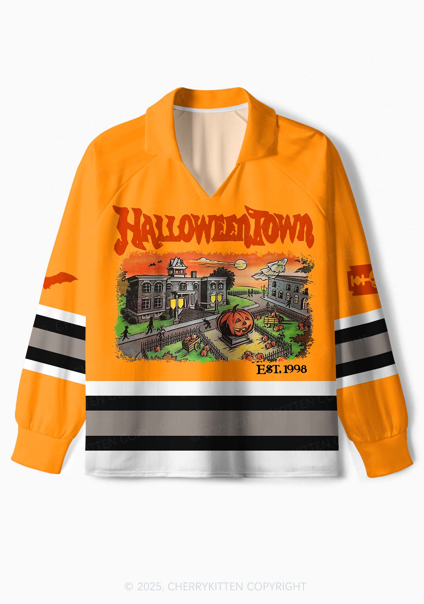 Custom Halloween Town Y2K Sport Long Sleeve Jersey Shirts Cherrykitten