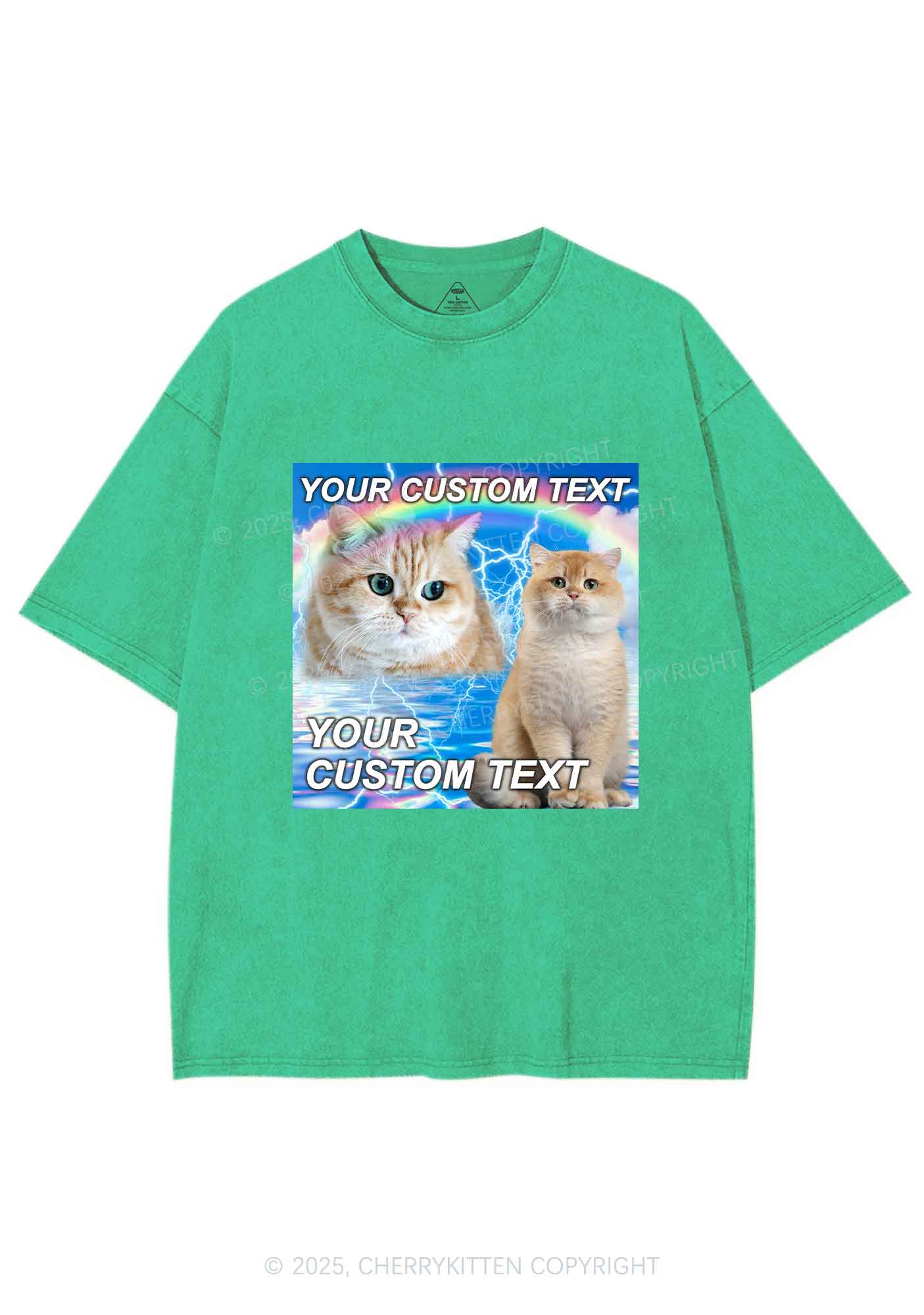 Custom Text Your Kitten Y2K Shirts Washed Tee Cherrykitten