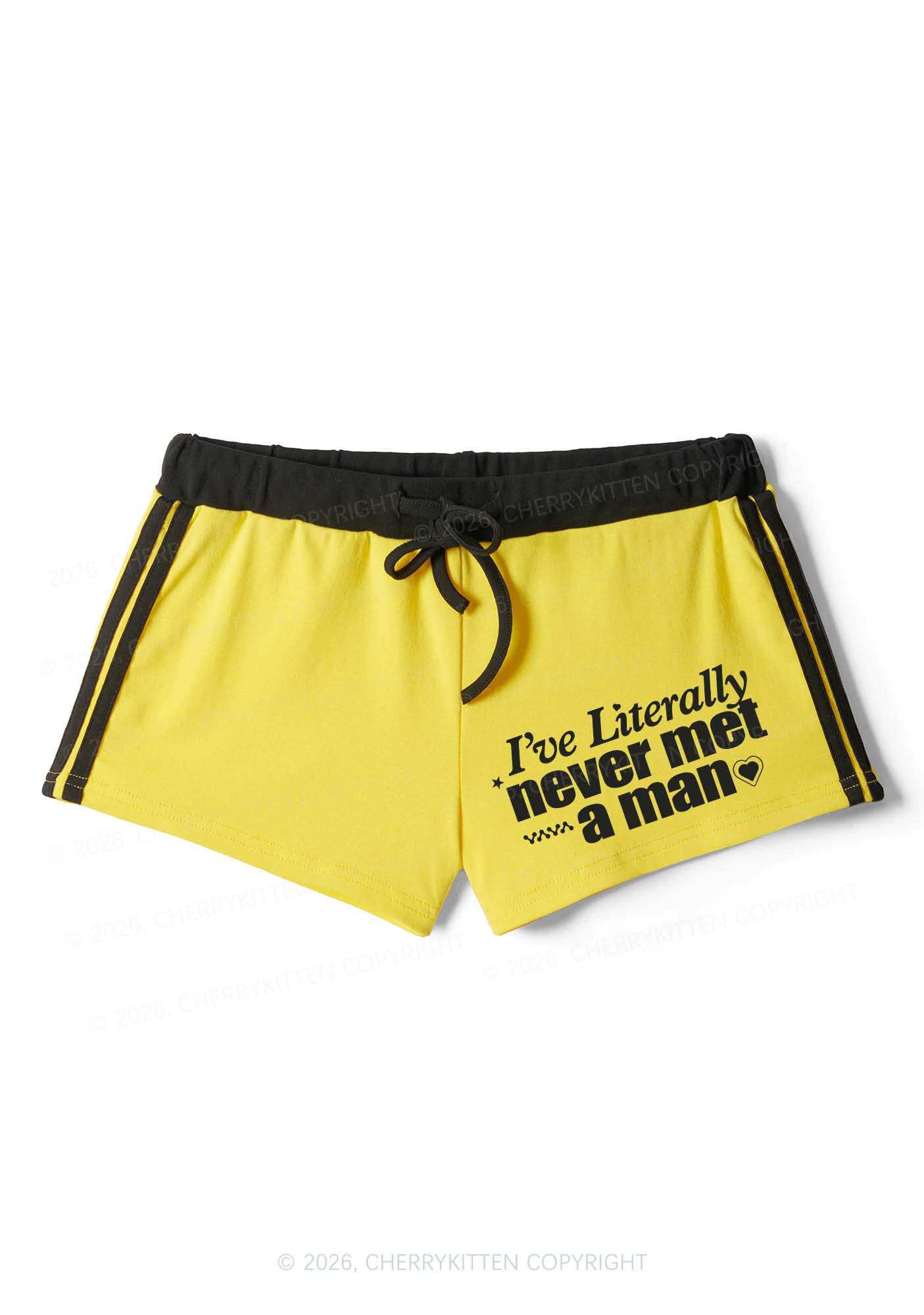Never Met A Man Pride Y2K Drawstring Mini Shorts Cherrykitten