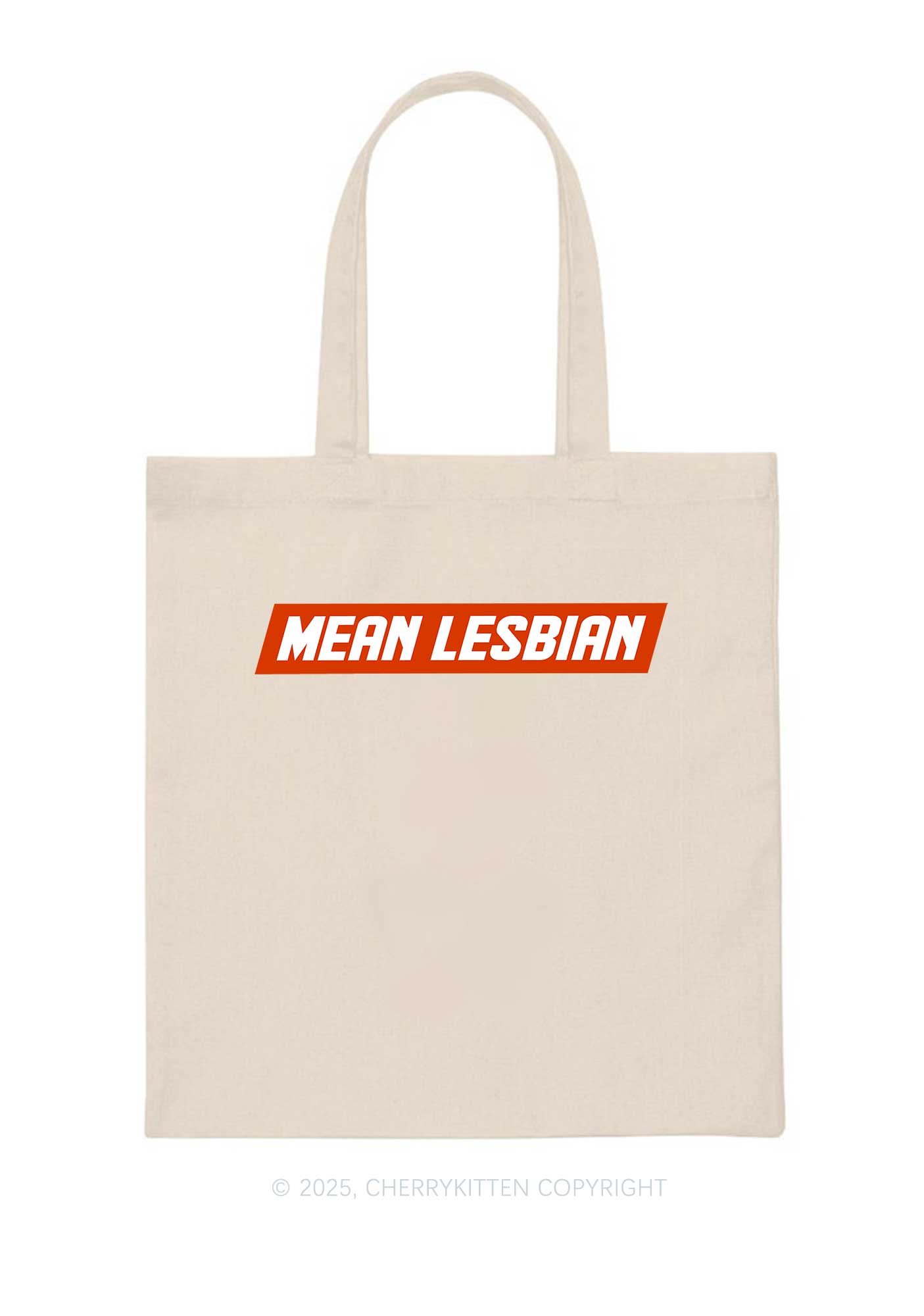 Mean Lesbian Pride Y2K Canvas Tote Bag Cherrykitten