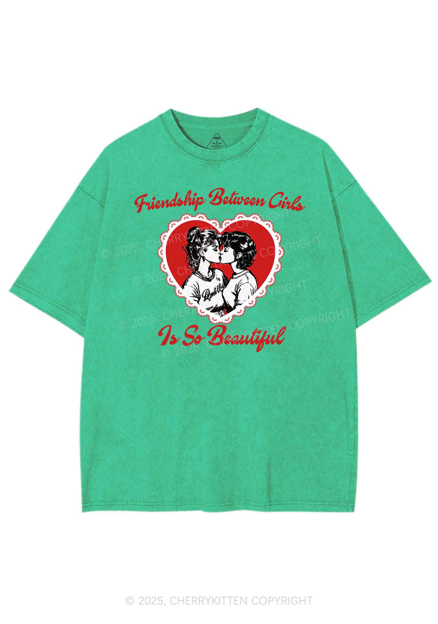 Friendship Between Girls Pride Y2K Shirts Washed Tee Cherrykitten