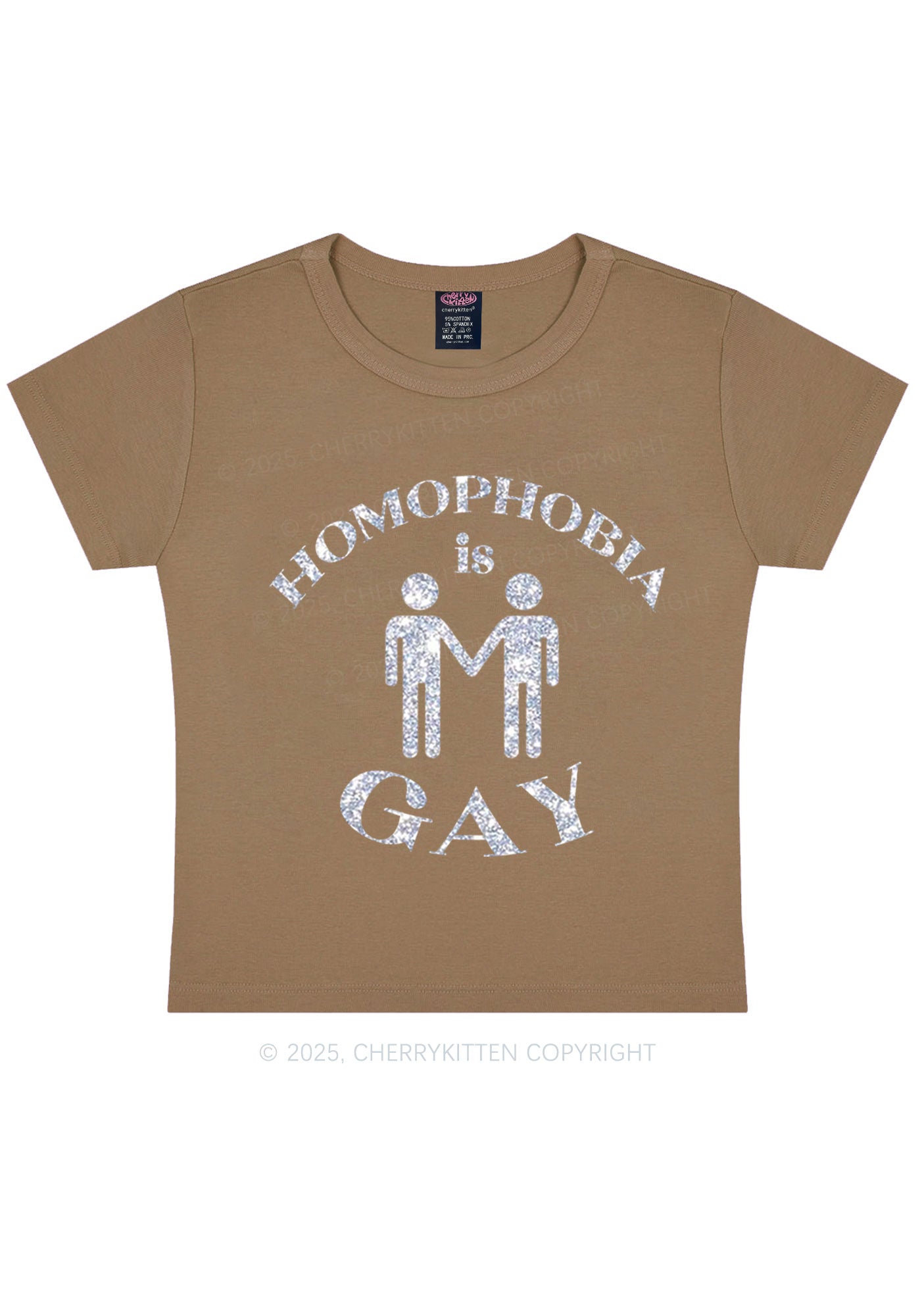 Glitter Homophobia Is Gay Pride Y2K Baby Tee Cherrykitten