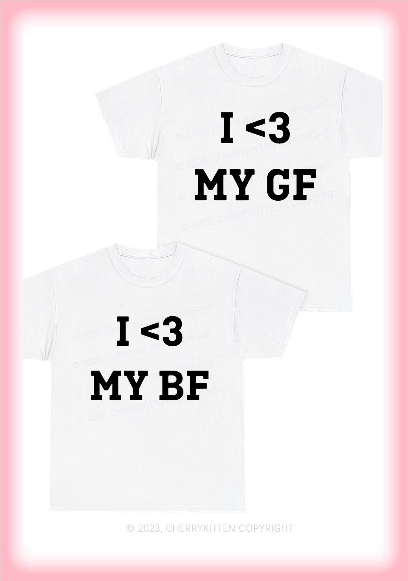 I <3 My BF&GF Y2K Valentine's Day Chunky Shirt Cherrykitten