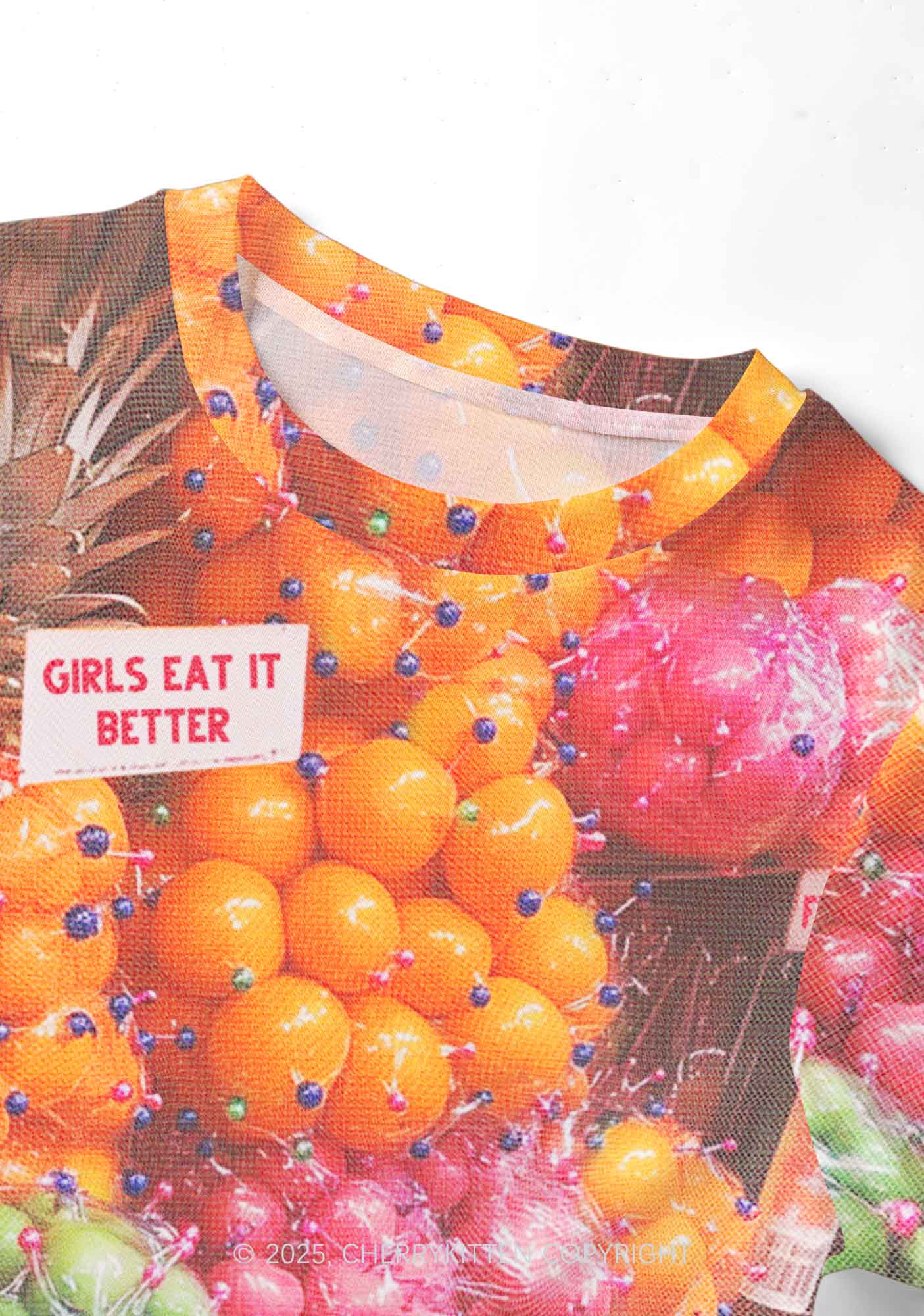 Bisexual Fruit Pride Y2K Mesh Crop Top Cherrykitten