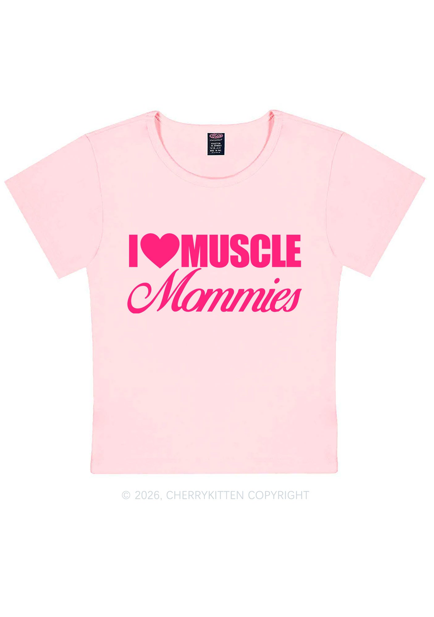 I Love Muscle Mommies Y2K Baby Tee Cherrykitten