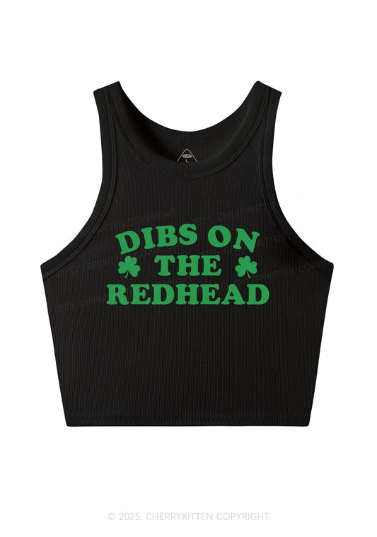 Dibs On The Redhead St Patricks Y2K Crop Tank Top Cherrykitten