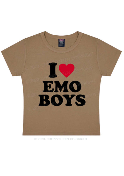 I Love Emo Boys Y2k Baby Tee