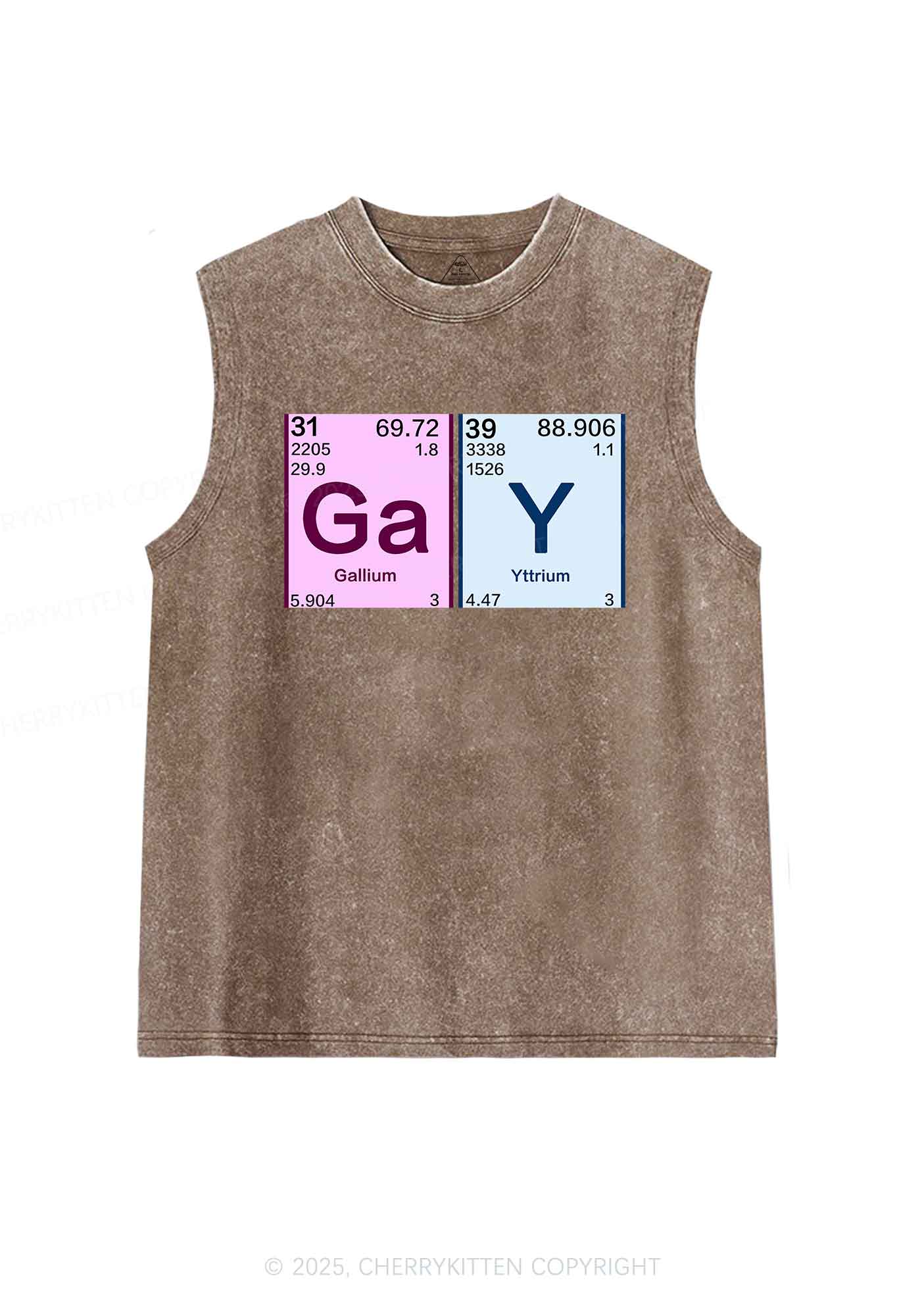Gay Periodic Table Elements Pride Y2K Washed Muscle Tank Cherrykitten