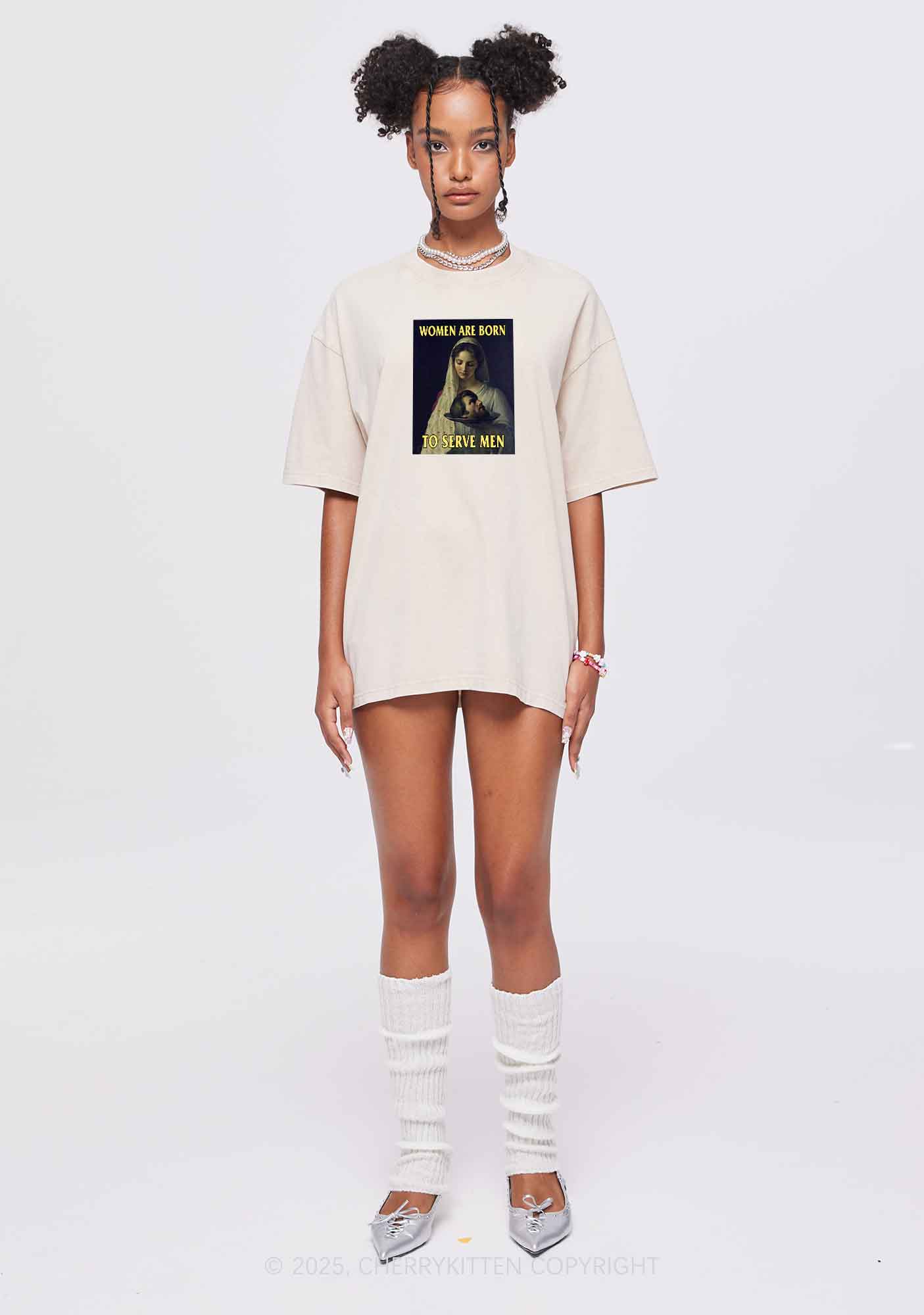 Women Born To Serve Y2K Washed Tee Cherrykitten