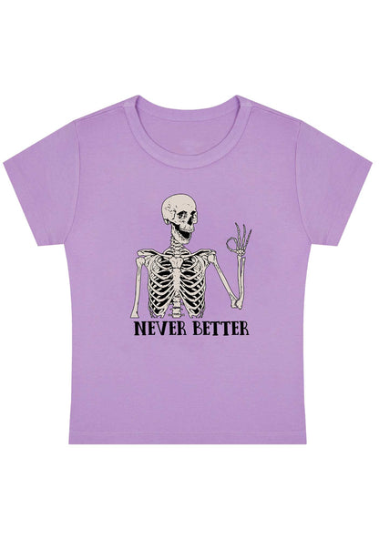 Halloween Skeletons Never Better Y2K Baby Tee
