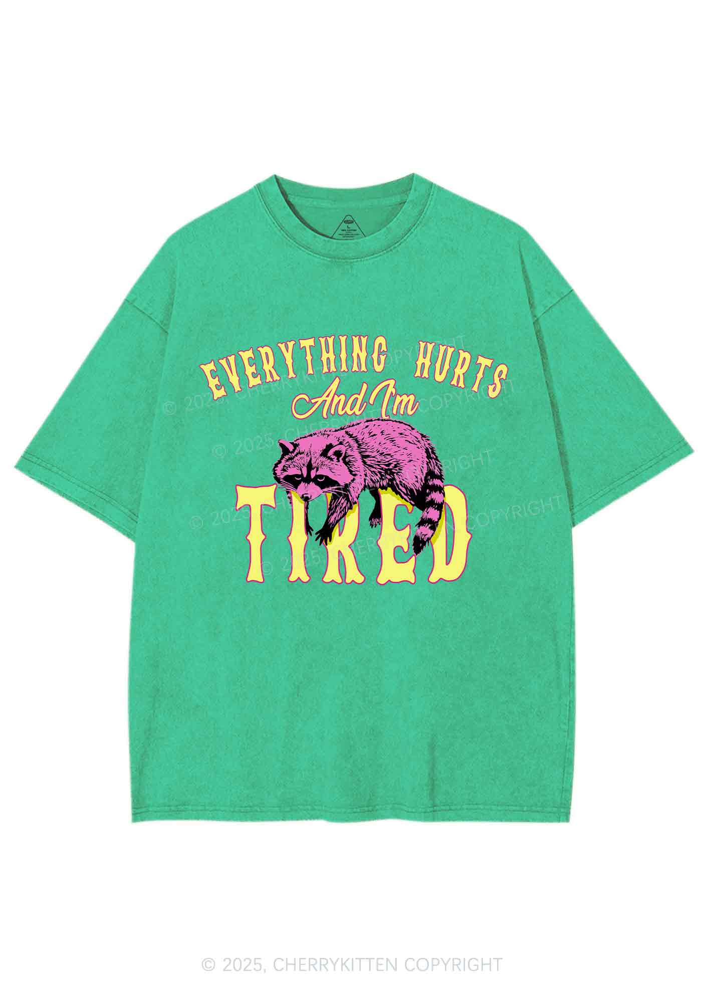 I Am Tried Y2K Shirts Washed Tee Cherrykitten