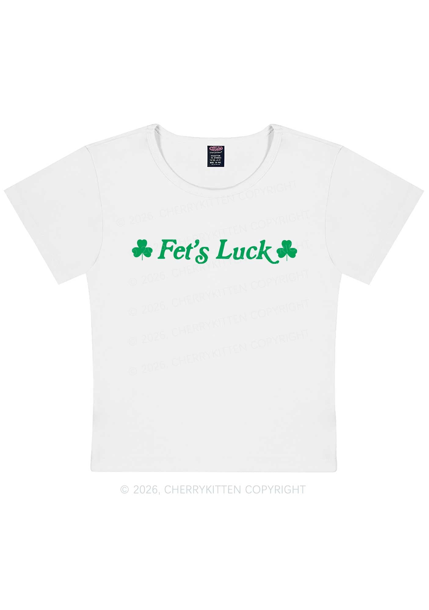 Fets Luck St Patricks Y2K Baby Tee Cherrykitten