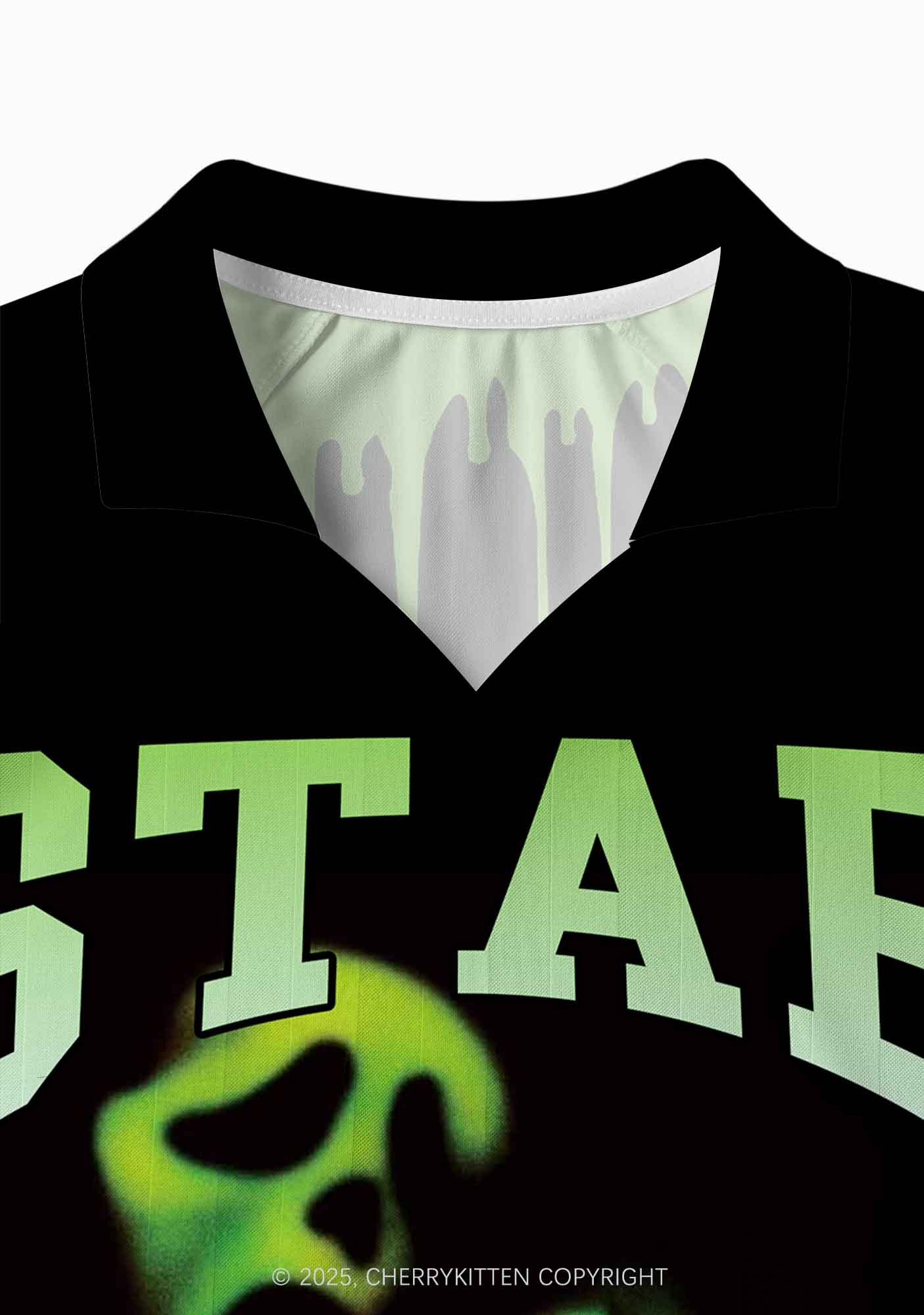 Custom Halloween Black Stab Ghost Y2K Long Sleeve Sport Jersey Shirts Cherrykitten